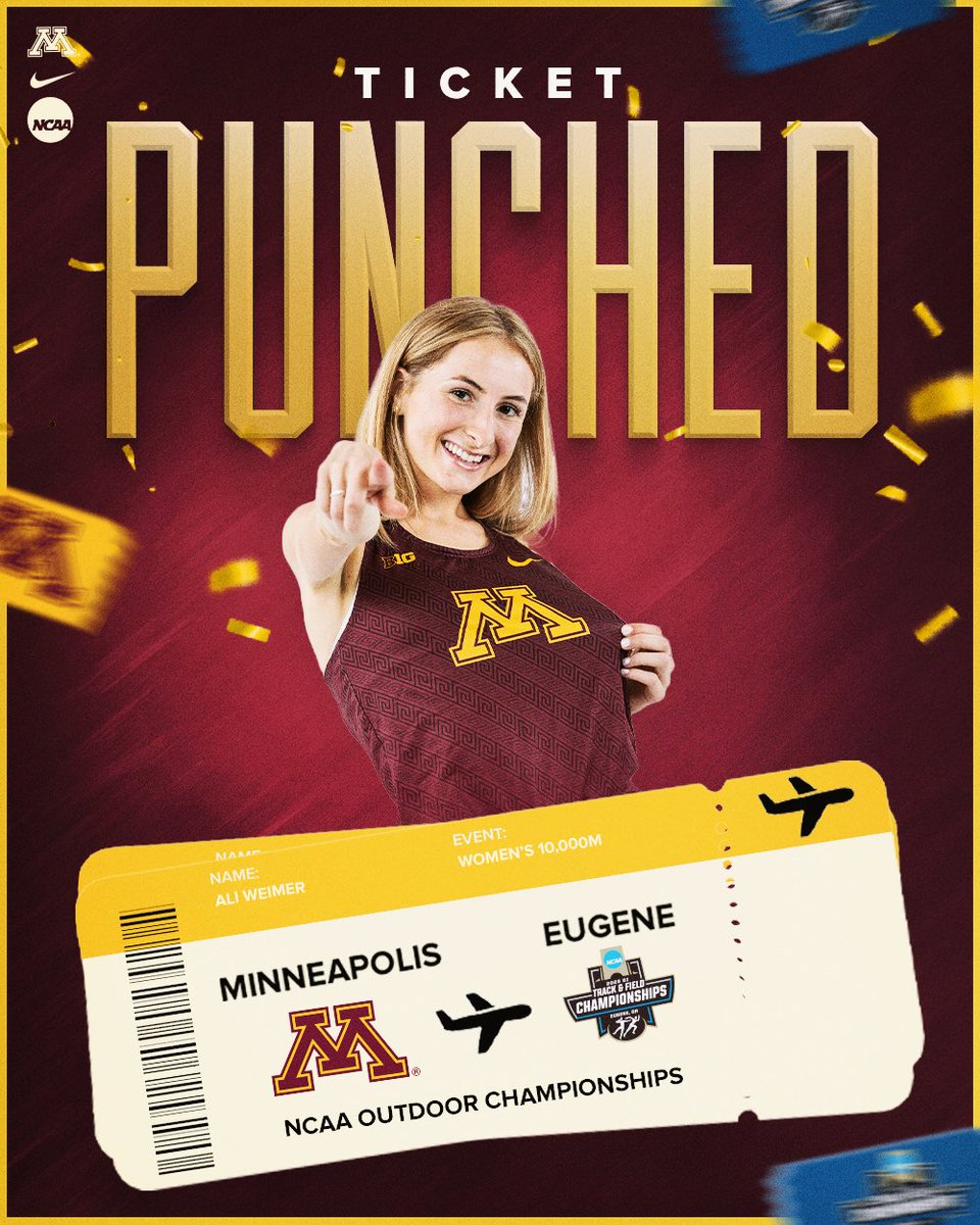 First-Class Ticket to Eugene for Ali Weimer 🤩

The #Gophers 10K runner clocked a 34:09.14 to finish sixth at the #ncaaTF West Regional! #SkiUmah