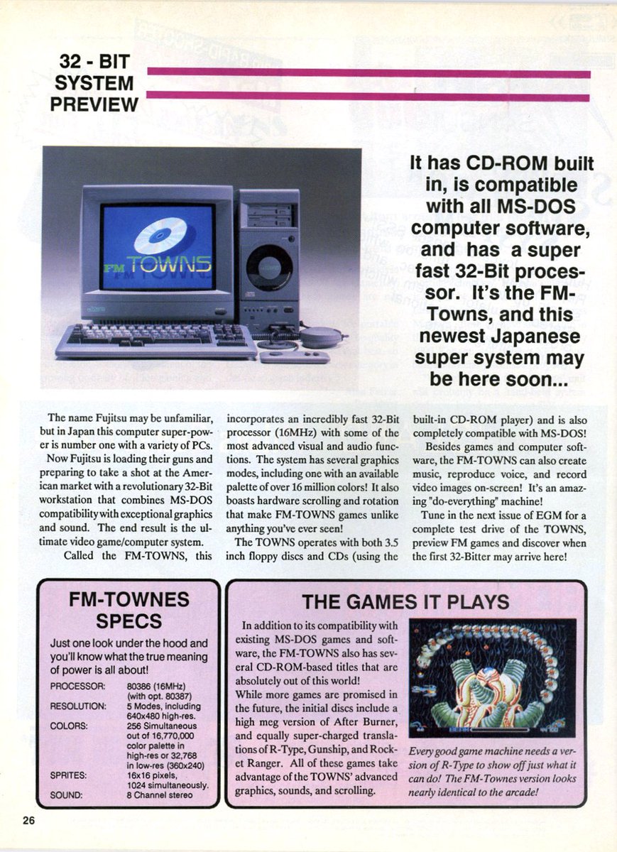 american80s's tweet photo. Is the Fujitsu FM Towns being released for the North American market? 🖥️
#FMtowns #Fujitsu #Japan #EGM #JapaneseComputers #RetroComputers https://t.co/mg5XQXqVfK