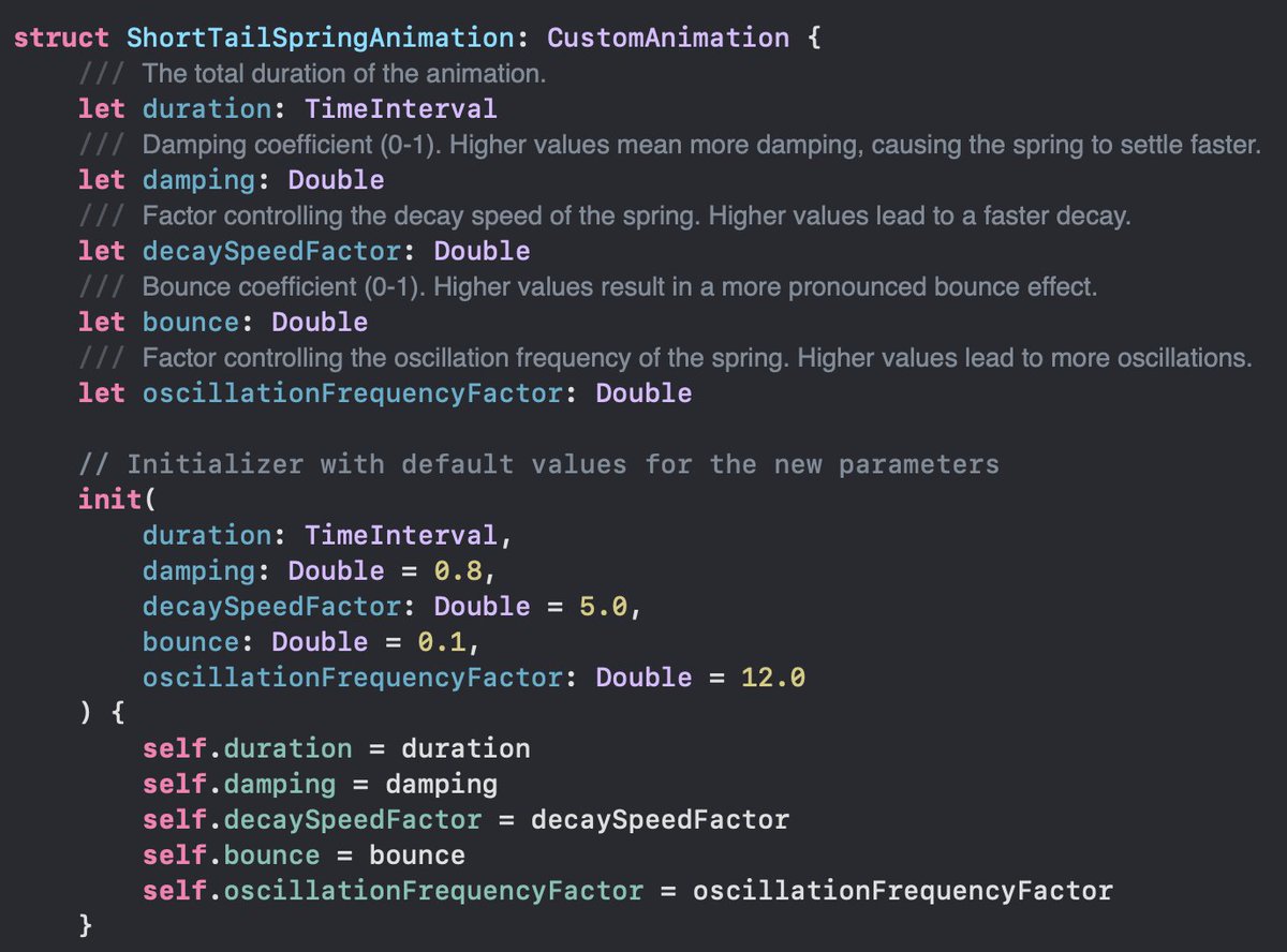 Swiftui 自带的 Spring 动画， 设置 completionCriteria: .removed 时，完成时间太长了，比如 duration 设置 0.25s，实际完成要 0.85s，但如果设置 completionCriteria: .logicallyComplete，调用回调时 Spring 的震荡动画还没有完成会有一点点跳动，在 gemini-2.5-pro