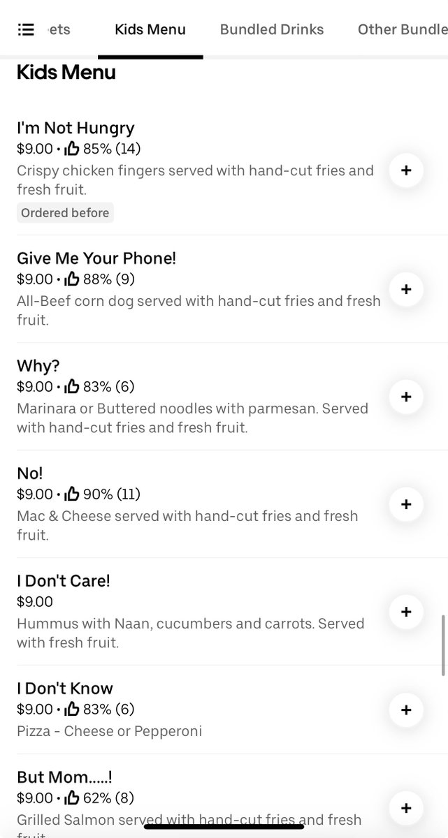 This kids menu 🤣