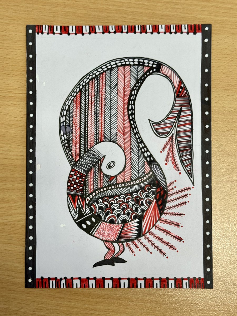 Wrapped up the last class for this semester.

A student gave me this beautiful self-handmade Indian Madhubani art. Peacocks symbolize knowledge and wisdom, among others. 

I am touched by the kind gesture and thoughtful messages!