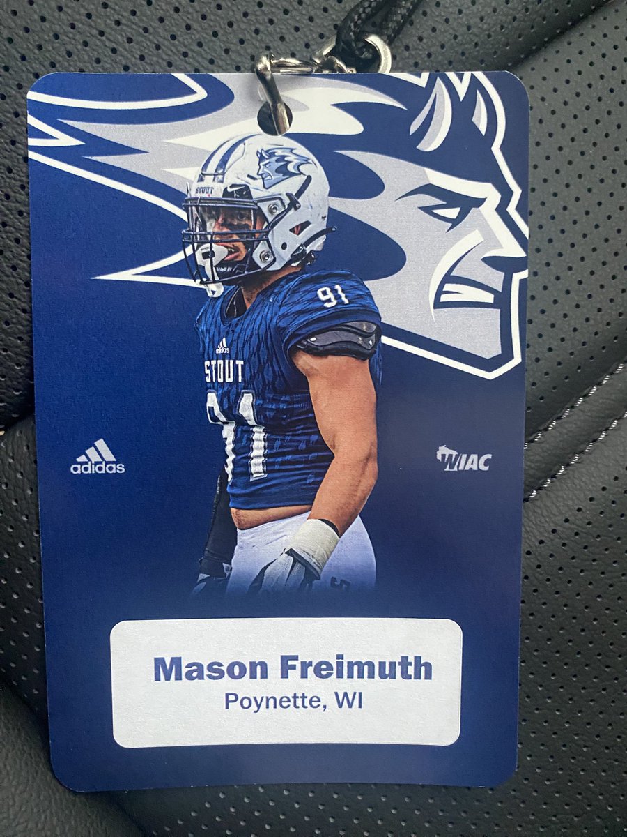 MasonFreimuth's tweet photo. I want to thank @Kobe_Berghammer for inviting me out for a Junior day visit! I had a great time learning more about UW-Stout and had some great conversations with @NPesik81 and the rest of the staff! Hope to be back soon! https://t.co/keB0xmajrw