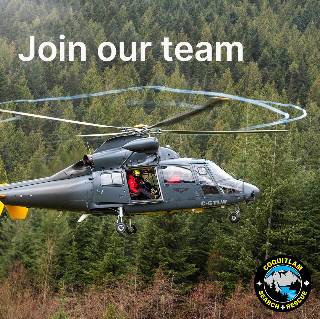 CoquitlamSAR's tweet photo. Joining Coquitlam SAR opens the door to advanced skills, incredible training, and unforgettable experiences. Want to turn your passion into something more? Join us!
Apply now: https://t.co/AVwJv7MlHD
#SearchAndRescue #JoinSAR #CoquitlamSAR https://t.co/HZP02zIg5l