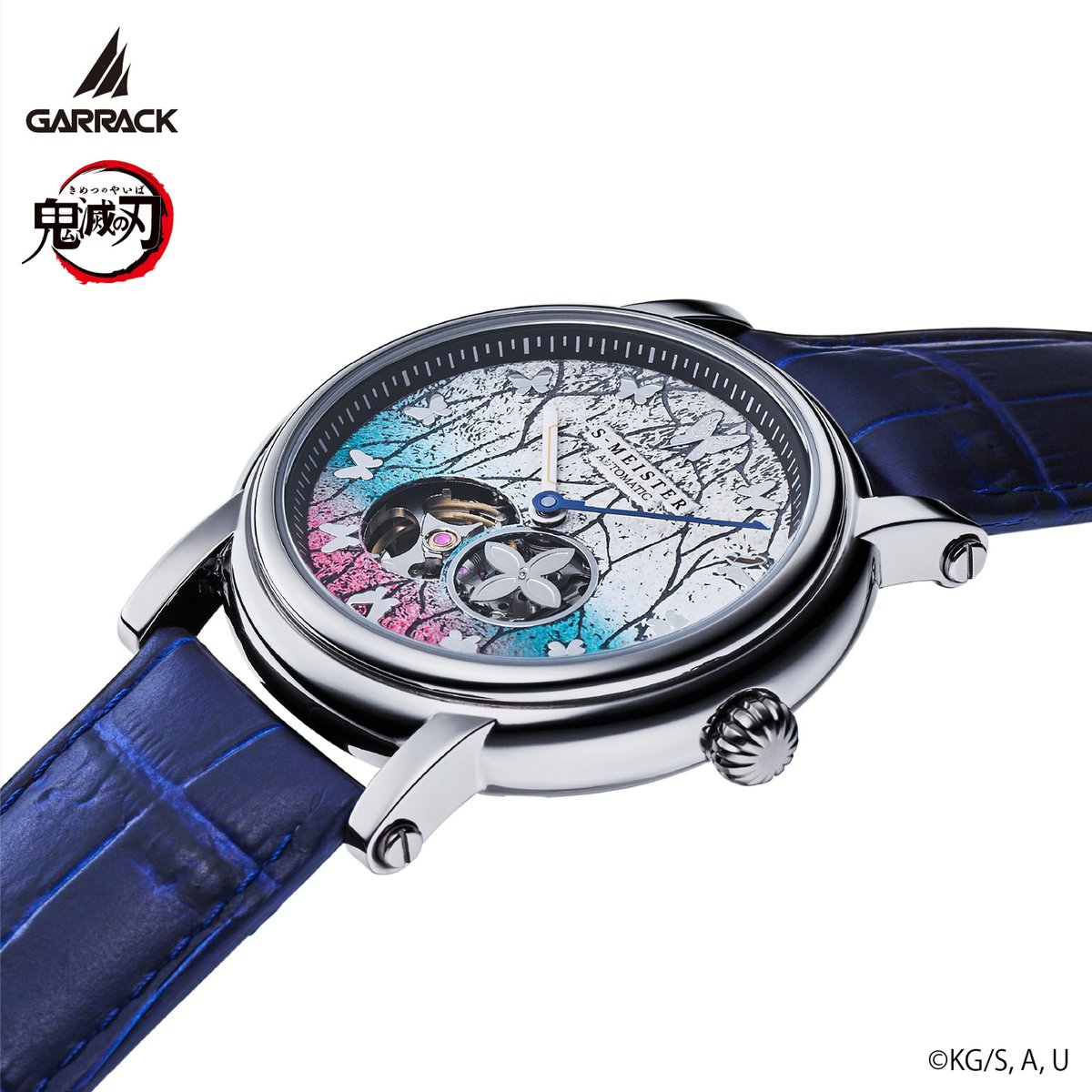 GARRACK_watch's tweet image. ―鬼滅の刃と日本の伝統工芸―
胡蝶しのぶモデル
文字盤に日本の伝統工芸「金沢箔」を使用。
羽織をイメージし、銀箔にグラデーションの柄を彩色しています。
スプレーガンを使用して、色毎に職人が色を重ねています。…