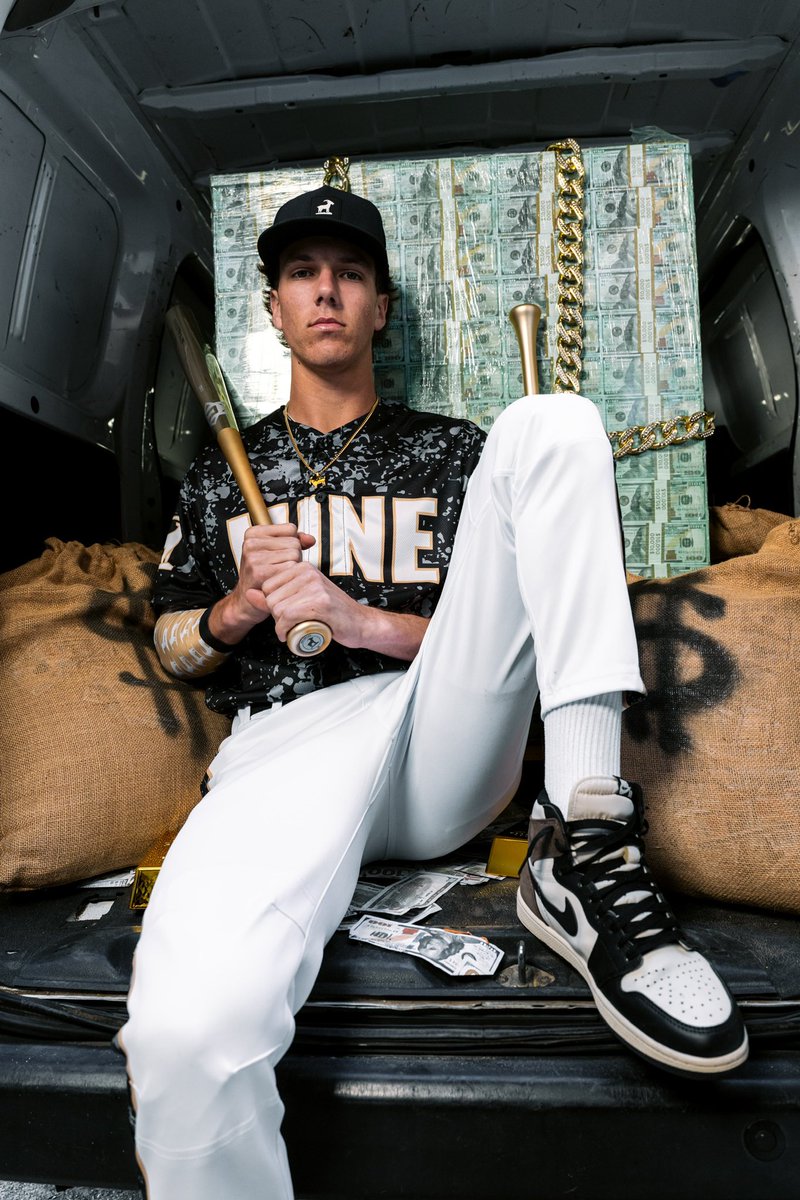 minebaseball_'s tweet photo. Stacked for greatness. 💰
Carson Sheffer is the next legend to drop the GOAT bat — and he’s bringing the bag with him. Get ready to cash in. 💸 June 2nd.
.
.
#TheGoatBat #AllGold #WoodBat #MineIsBetter #OnlyTheGoatsSwingGold #baseballlife #perfectgametexas #GoldBat https://t.co/aXkSpOJwcl