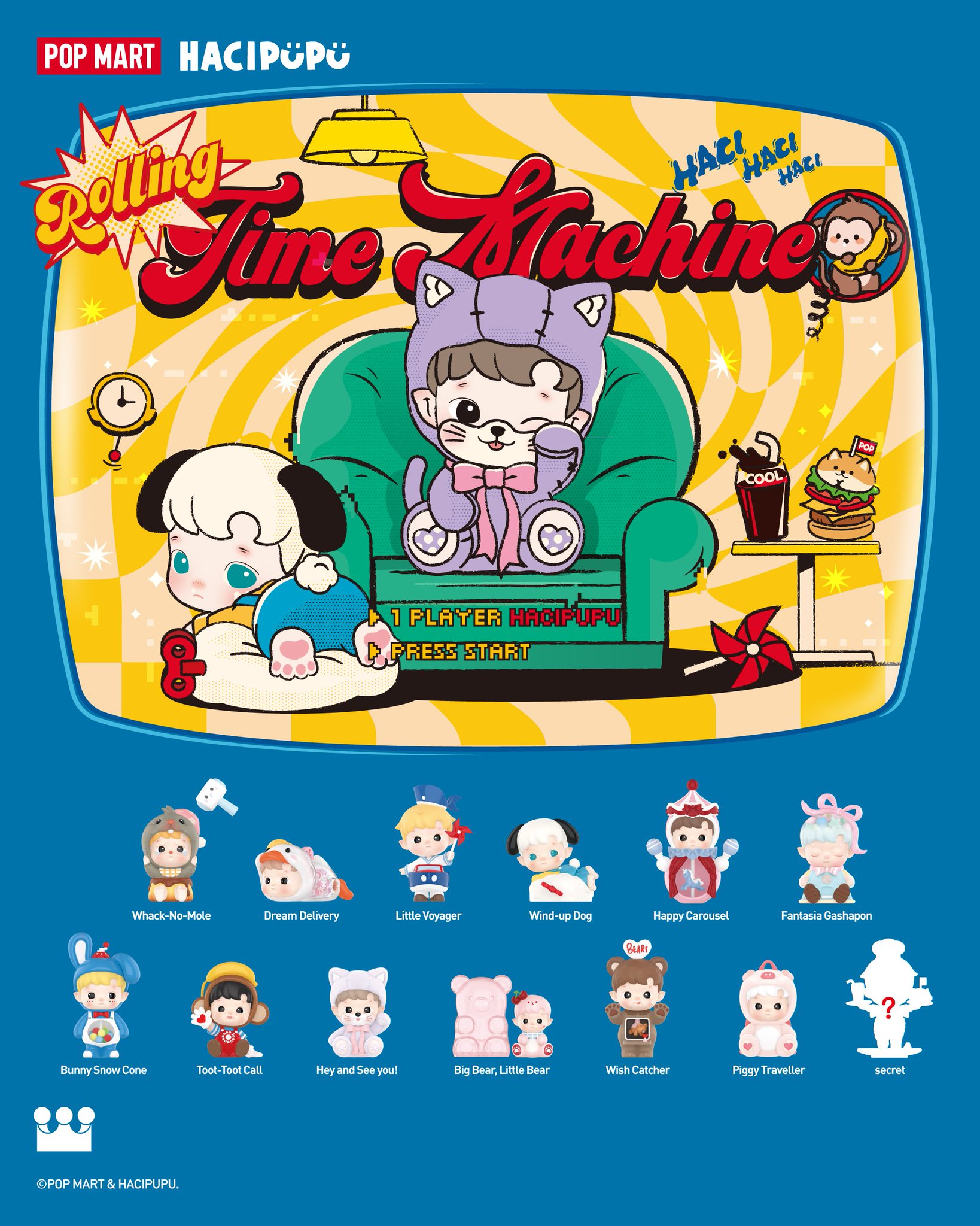 【新品】POPMART HACIPUPU Rolling TimeMachine HACIPUPU Rolling Time Machine Series Figures - POP MART