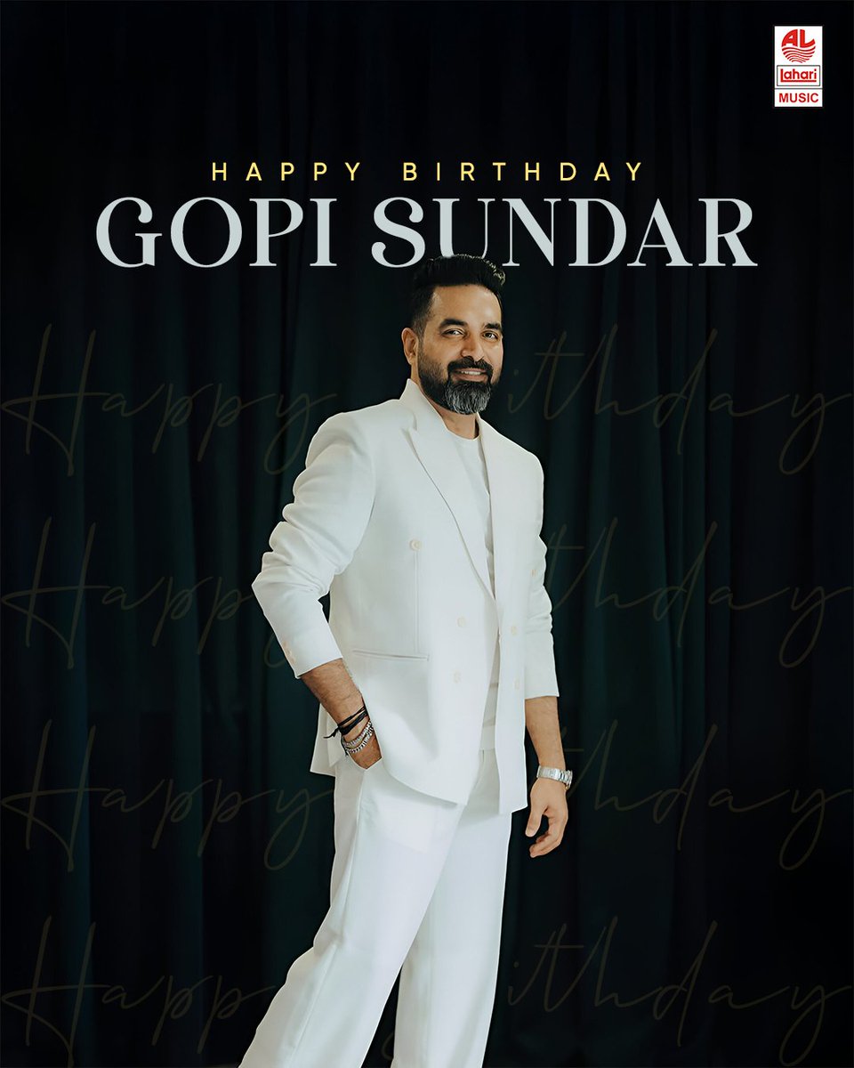 Lahari Music (@laharimusic) on Twitter photo Master of melodies and magic, here’s to more musical milestones ahead! 🎶🔥 <a href="/GopiSundarOffl/">Gopi Sundar</a>
#HBD #gopisundar #musicdirector #versatile Master of melodies and magic, here’s to more musical milestones ahead! 🎶🔥 <a href="/GopiSundarOffl/">Gopi Sundar</a>
#HBD #gopisundar #musicdirector #versatile