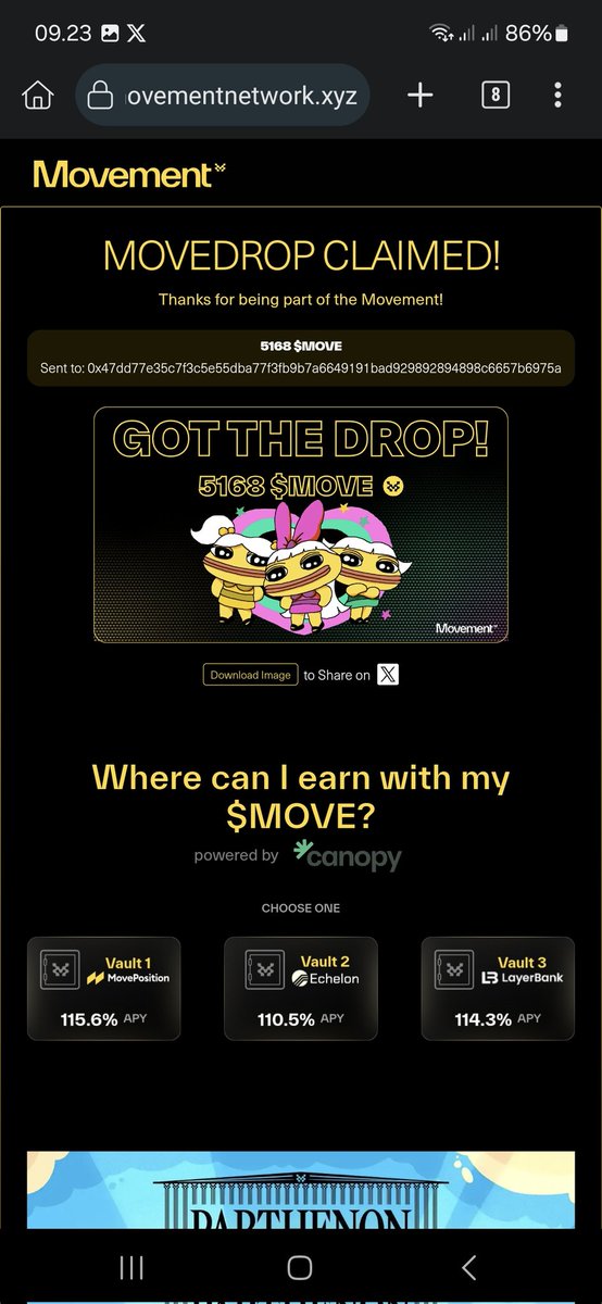spawnn98's tweet photo. #MoveDrop 
Gmove wassa wassa finally movedrop is back and im received my rewards from movement , this really great , Move to The moon 
@movementlabsxyz https://t.co/uqtn6uGLrQ