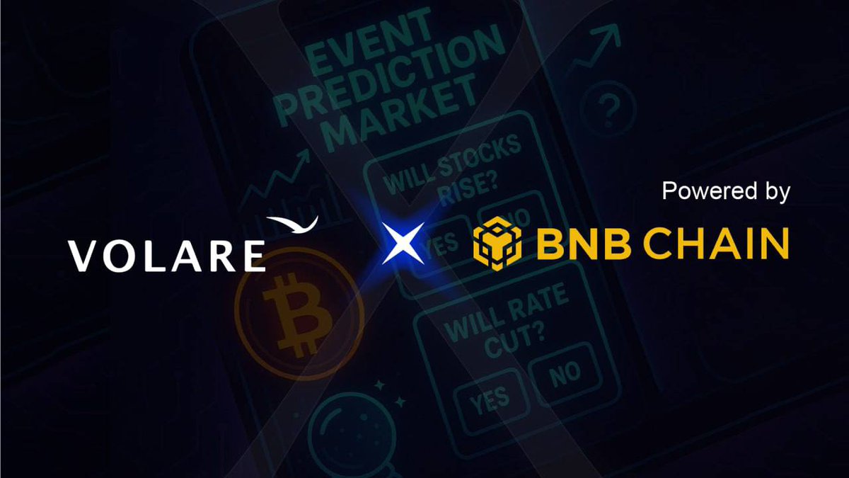 🚀 Big News! Volare is now live on BNB Chain!

We’re excited to announce that Volare Finance has been deployed on <a href="/BNBCHAIN/">BNB Chain</a>, bringing decentralised prediction markets &amp; perpetual options to one of the largest Web3 ecosystems. 🔥
app.volare.finance/games/events

Stay tuned — more