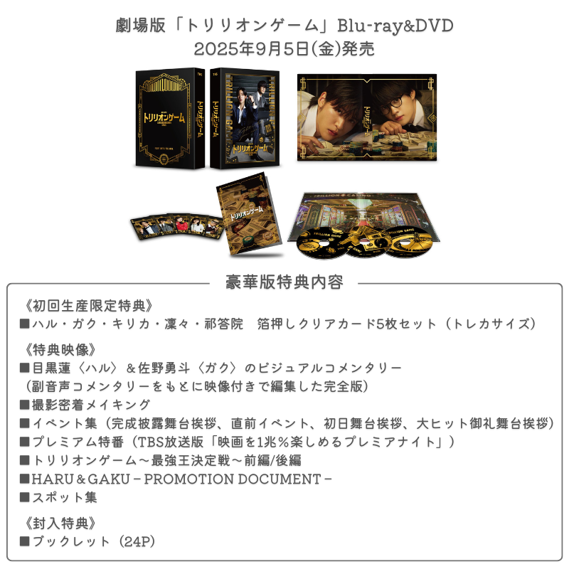 特典内容詳細】 📀9/5発売 劇場版「トリリオンゲーム」Blu-ray&DVD