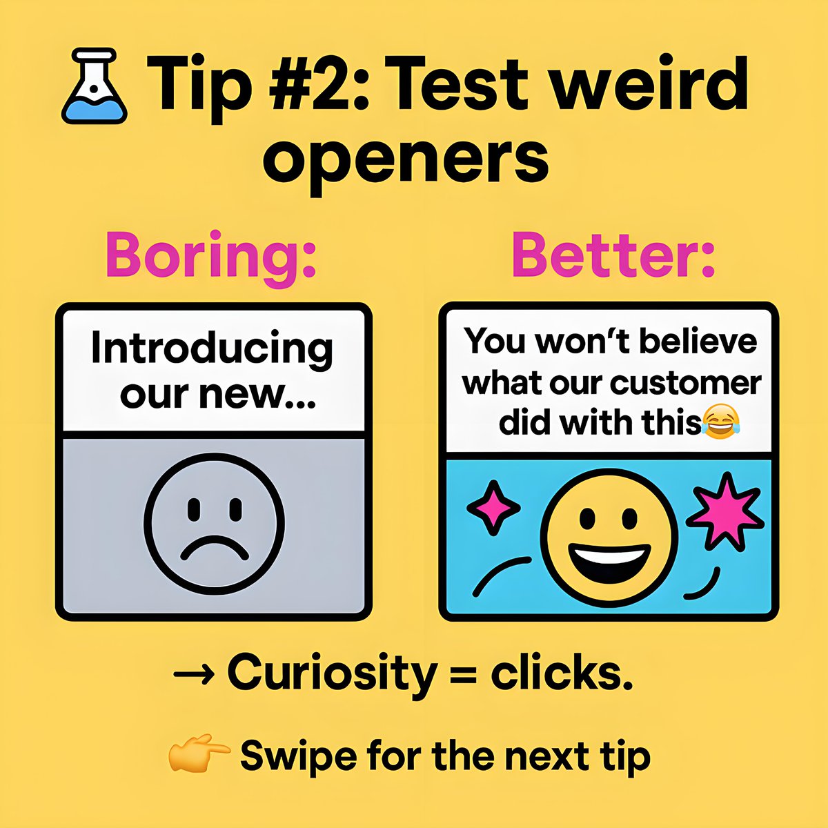 AdsGoOfficial's tweet image. 😩Most ecom ads are safe.
Safe is boring.
Boring = no clicks.
Here are 3 ways to upgrade your copy game 👇
(and how AdsGo.ai automates it all)
#copywritingtips #ecomads #adsgoai #aicopywriter #digitalads #adstrategy #marketingmemes #growthtools