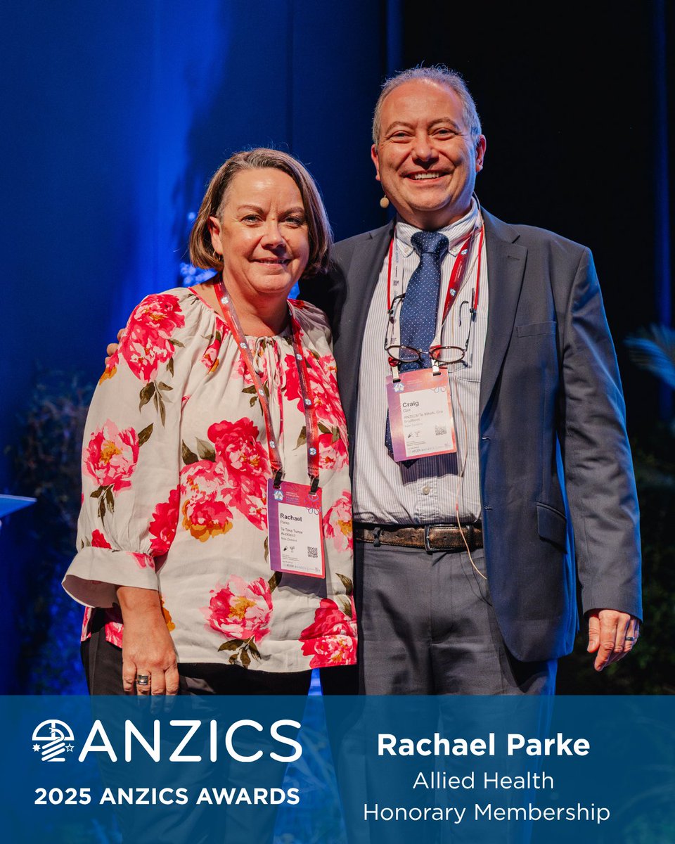 anzics's tweet image. At the 2025 ANZICS/ACCCN ASM, we were proud to acknowledge members whose impact extends far beyond clinical excellence, through their induction into the ANZICS Honour Roll.
The Honour Roll recognises individuals who have made an outstanding and sustained contribution to…
