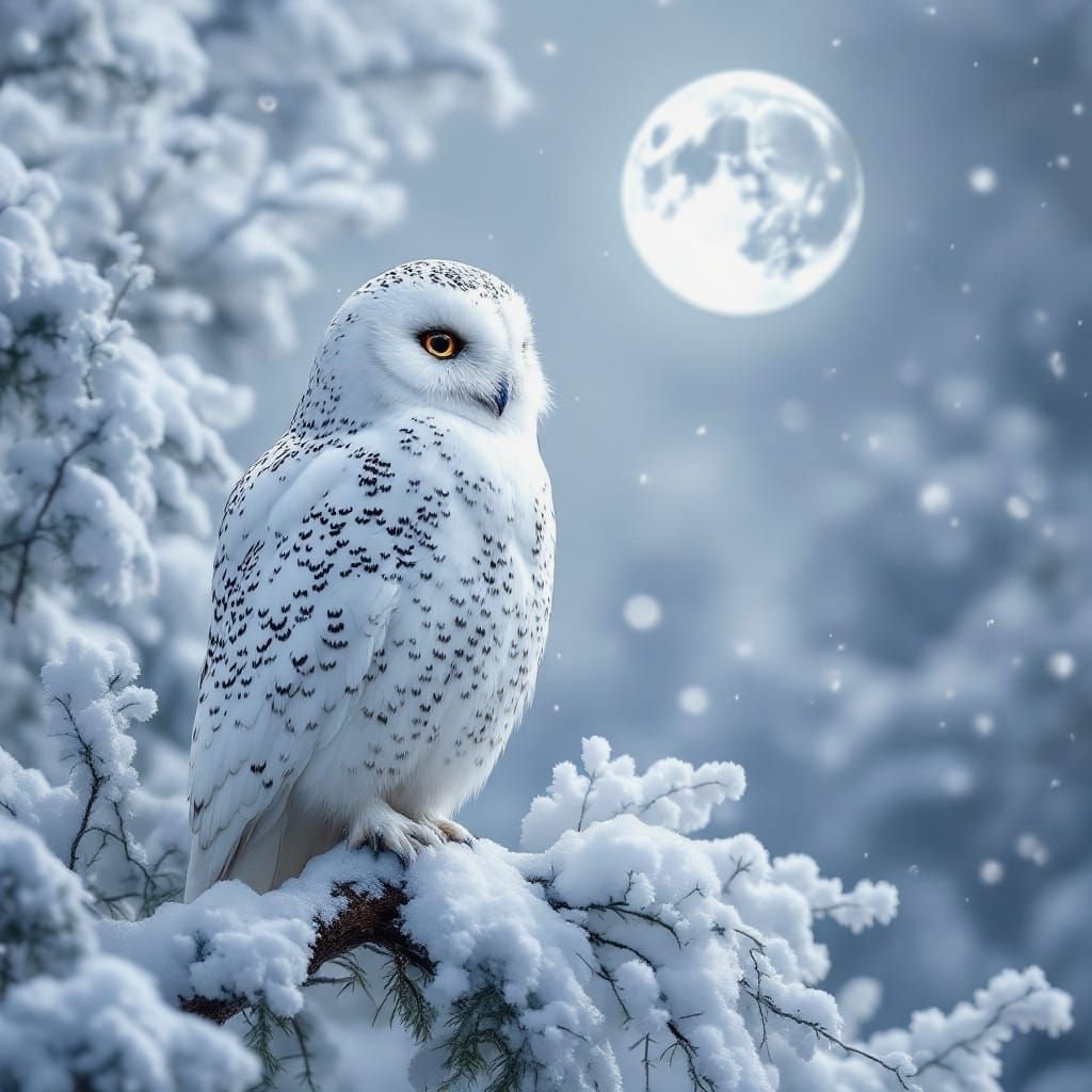 'Who', 🦉a captivating white owl brought vividly to life by NightCafe creator u/FactualFiction.