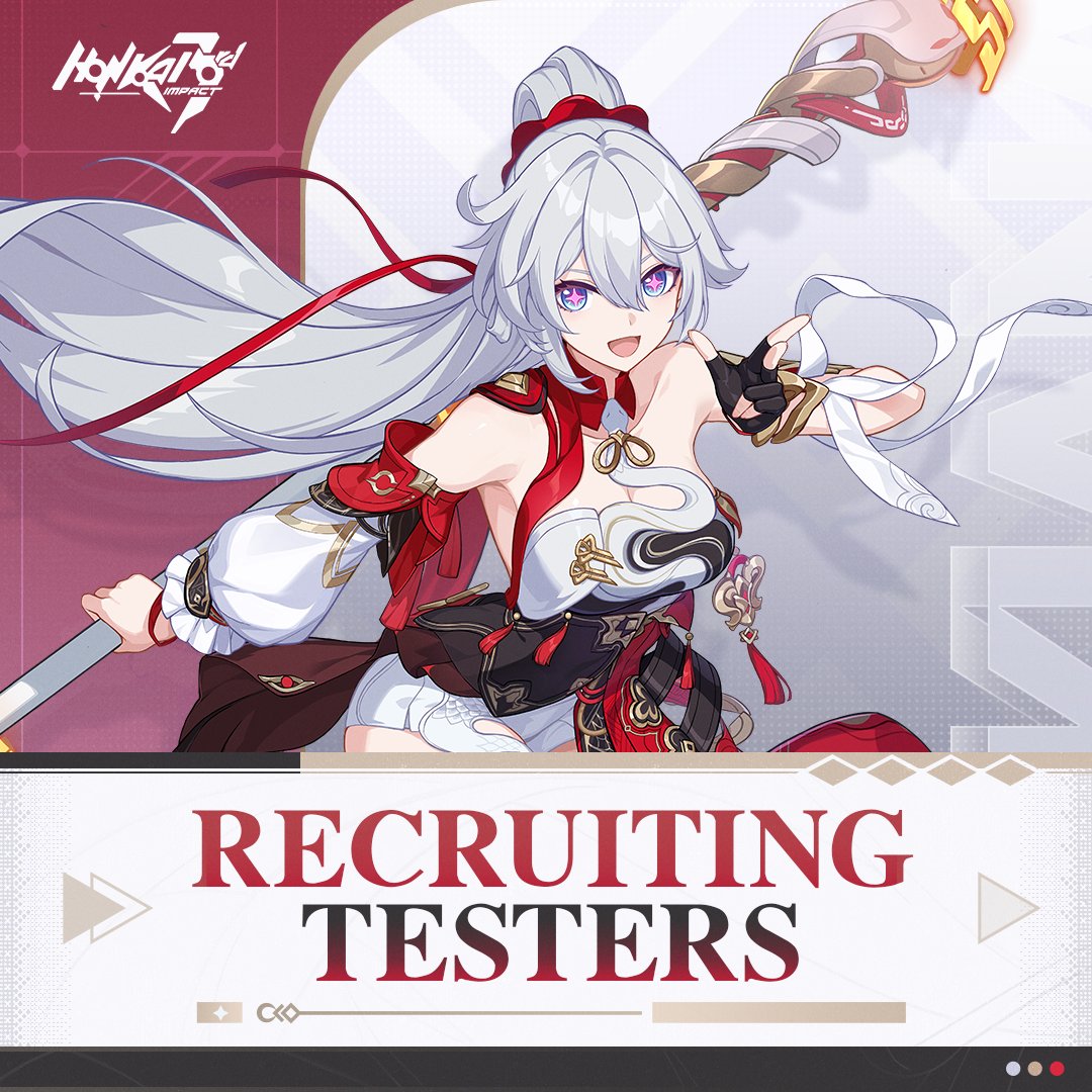 HonkaiImpact3rd's tweet photo. Greetings, Captains! To welcome Helia's new S-rank battlesuit Planar Armament: Warped Spacetime in v8.3, HQ has specially prepared a test server!

Please visit the in-game <Recruiting v8.3 Testers> announcement to access the survey.

Time: 12:00, MAY 30 ~ 23:59, JUN 3 (UTC+8)
Please make sure to leave the right email address so we can reach you.
#HonkaiImpact3rd