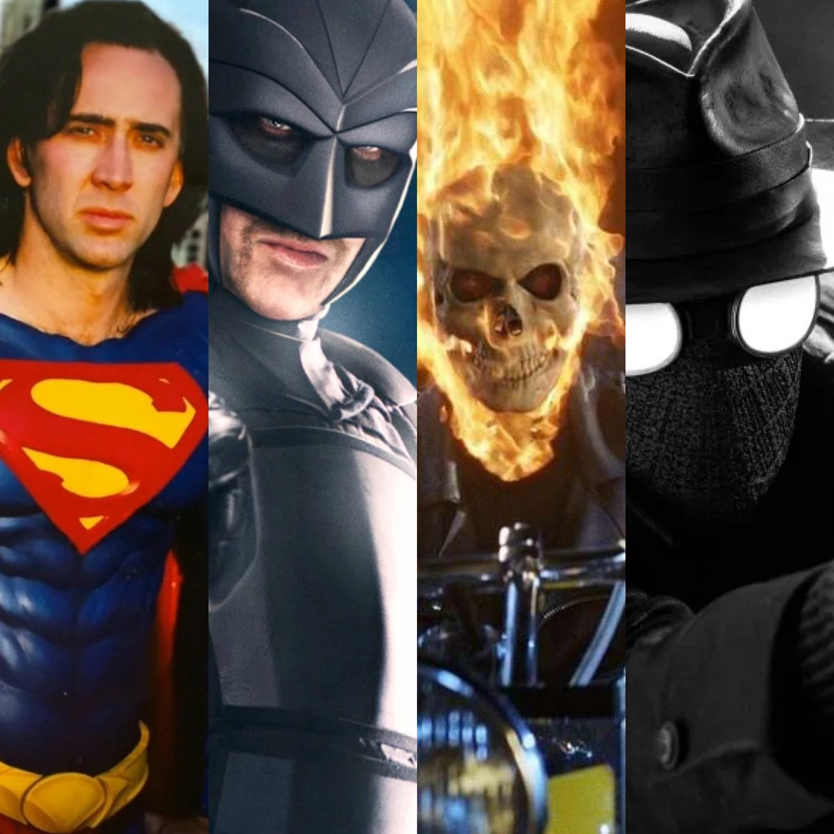AcEvAne's tweet photo. Hold up… Nicolas Cage lowkey got the most live-action superhero roles out here?? 🤔

Man built the CageVerse while everybody else was stuck in one franchise. https://t.co/mO5tC6SqDf