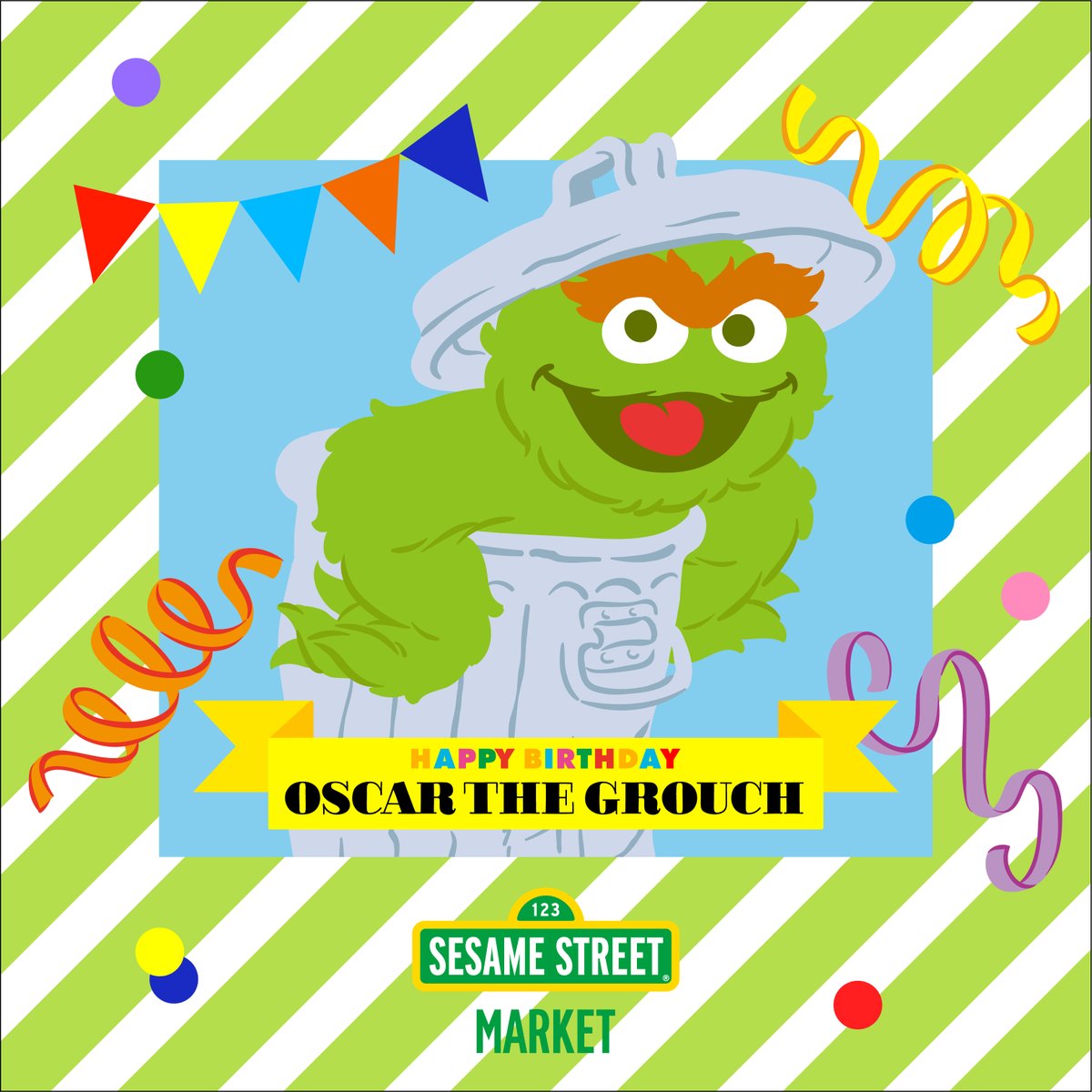 ? 6/1 Happy Birthday Oscar the Grouch?️ 今日はオスカーのお誕生 