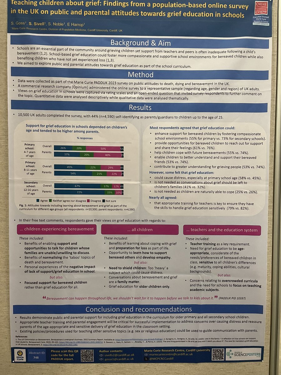 Stephanie Sivell (@stephsivell) on Twitter photo #EAPC2025 📢 see Poster 40 about grief education in the school curriculum as part of the Marie Curie PADDUK Survey 2023 on attitudes to death, dying and bereavement in the UK. <a href="/MCPCRCCardiff/">Marie Curie Research Centre, Cardiff</a> <a href="/MarieCurieEOLC/">Marie Curie EOLC</a> <a href="/EmilyHarrop10/">Emily Harrop</a> <a href="/SimonNoble/">Simon Noble</a> <a href="/DPMRes/">DPM</a> <a href="/CUmedicengage/">Cardiff University School of Medicine</a> <a href="/cardiffuni/">Cardiff University</a> #EAPC2025 📢 see Poster 40 about grief education in the school curriculum as part of the Marie Curie PADDUK Survey 2023 on attitudes to death, dying and bereavement in the UK. <a href="/MCPCRCCardiff/">Marie Curie Research Centre, Cardiff</a> <a href="/MarieCurieEOLC/">Marie Curie EOLC</a> <a href="/EmilyHarrop10/">Emily Harrop</a> <a href="/SimonNoble/">Simon Noble</a> <a href="/DPMRes/">DPM</a> <a href="/CUmedicengage/">Cardiff University School of Medicine</a> <a href="/cardiffuni/">Cardiff University</a>