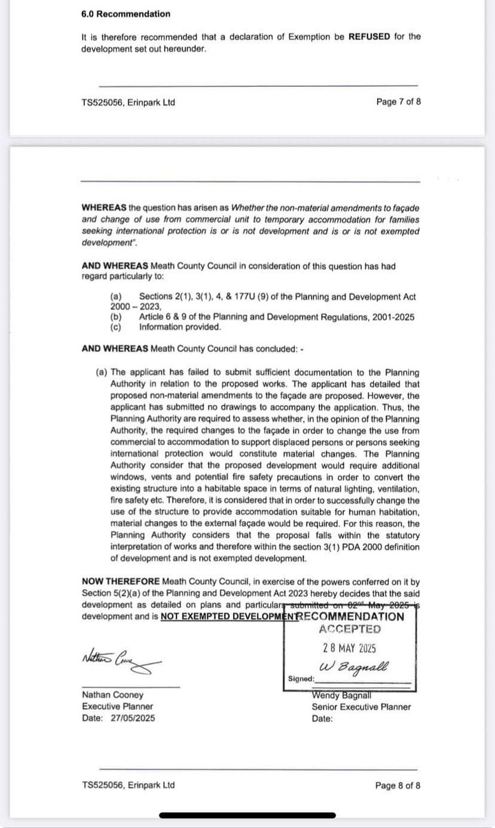 Well done to Cllr Dave Boyne for representing the people of Trim in stopping this IPAS centre.

This was a speculative application on a building in an industrial estate that the applicant didn't even own.