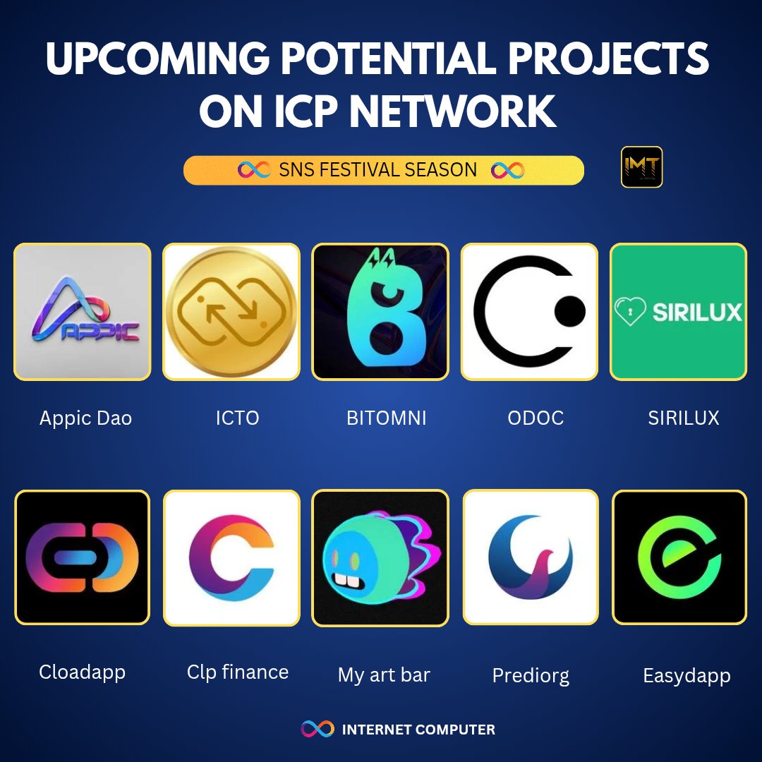 ICP MINT TODAY ∞ (@icpminttoday) on Twitter photo 🛸 10 Upcoming $ICP Projects with HUGE Potentials 🎉
1. <a href="/Appic_ICP/">Appic DAO</a>
2. <a href="/icto_app/">ICTO ∞</a>
3. <a href="/Bitomni_Global/">Bitomni</a>
4. <a href="/odoc_ic/">oDoc</a>
5. <a href="/Siriluxfitverse/">Sirilux Fitverse</a>
6. <a href="/Cload_app/">CLOAD</a>
7 . <a href="/CLPFinance721/">CLP Finance</a>
8. <a href="/myartbar/">MyArtBar ∞</a>
9. <a href="/prediorg/">Predi ∞</a>
10. <a href="/EasyDapp_AI/">EasyDapp</a>
Did i miss any?
#ICP #Cryptocurrency #Web3 #dapps #Crypto 🛸 10 Upcoming $ICP Projects with HUGE Potentials 🎉
1. <a href="/Appic_ICP/">Appic DAO</a>
2. <a href="/icto_app/">ICTO ∞</a>
3. <a href="/Bitomni_Global/">Bitomni</a>
4. <a href="/odoc_ic/">oDoc</a>
5. <a href="/Siriluxfitverse/">Sirilux Fitverse</a>
6. <a href="/Cload_app/">CLOAD</a>
7 . <a href="/CLPFinance721/">CLP Finance</a>
8. <a href="/myartbar/">MyArtBar ∞</a>
9. <a href="/prediorg/">Predi ∞</a>
10. <a href="/EasyDapp_AI/">EasyDapp</a>
Did i miss any?
#ICP #Cryptocurrency #Web3 #dapps #Crypto
