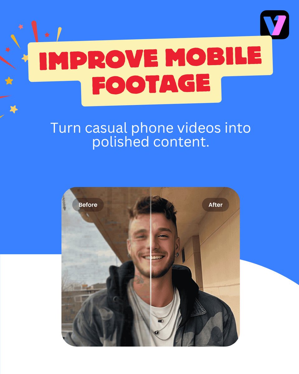 VmakeAI's tweet image. Your low-res video deserves better.
Upscale to 1080P, 2K, or 4K in seconds with AI — no editing needed.
✅ Perfect for Reels, vlogs, mobile clips &amp;amp; more
🔗 Try it on Vmake vmake.onelink.me/0nOg/q1lyhsd4

#AIUpscaler #VideoTools #Vmake #videoediting #ContentCreation