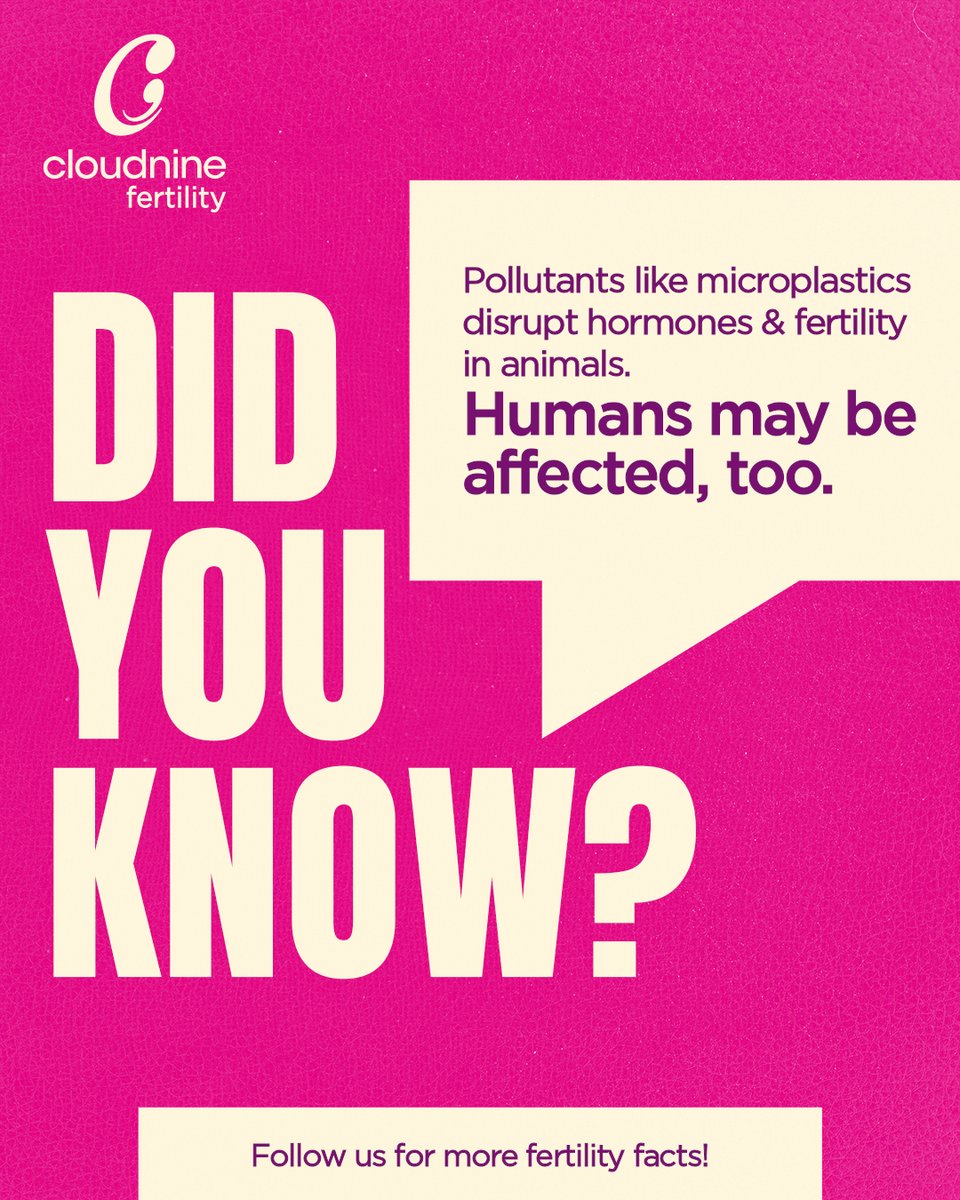 cloud9fertility's tweet image. Microplastics and other pollutants disrupt hormones and fertility in animals, sparking concerns about similar effects on humans. Stay informed and protect your reproductive health. 

Follow us for more fertility facts!

#cloudninefertility #oncloudnine #PollutionEffects