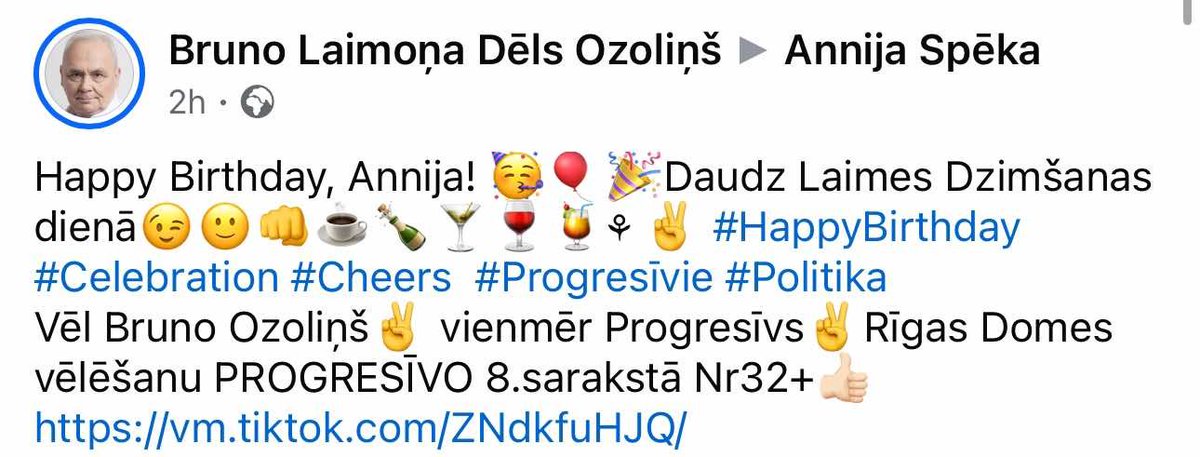 Ja ir kāds konteksts, kurā negaidīju politisko aģitāciju, tad tie ir dzimšanas dienas sveicieni. :DDD