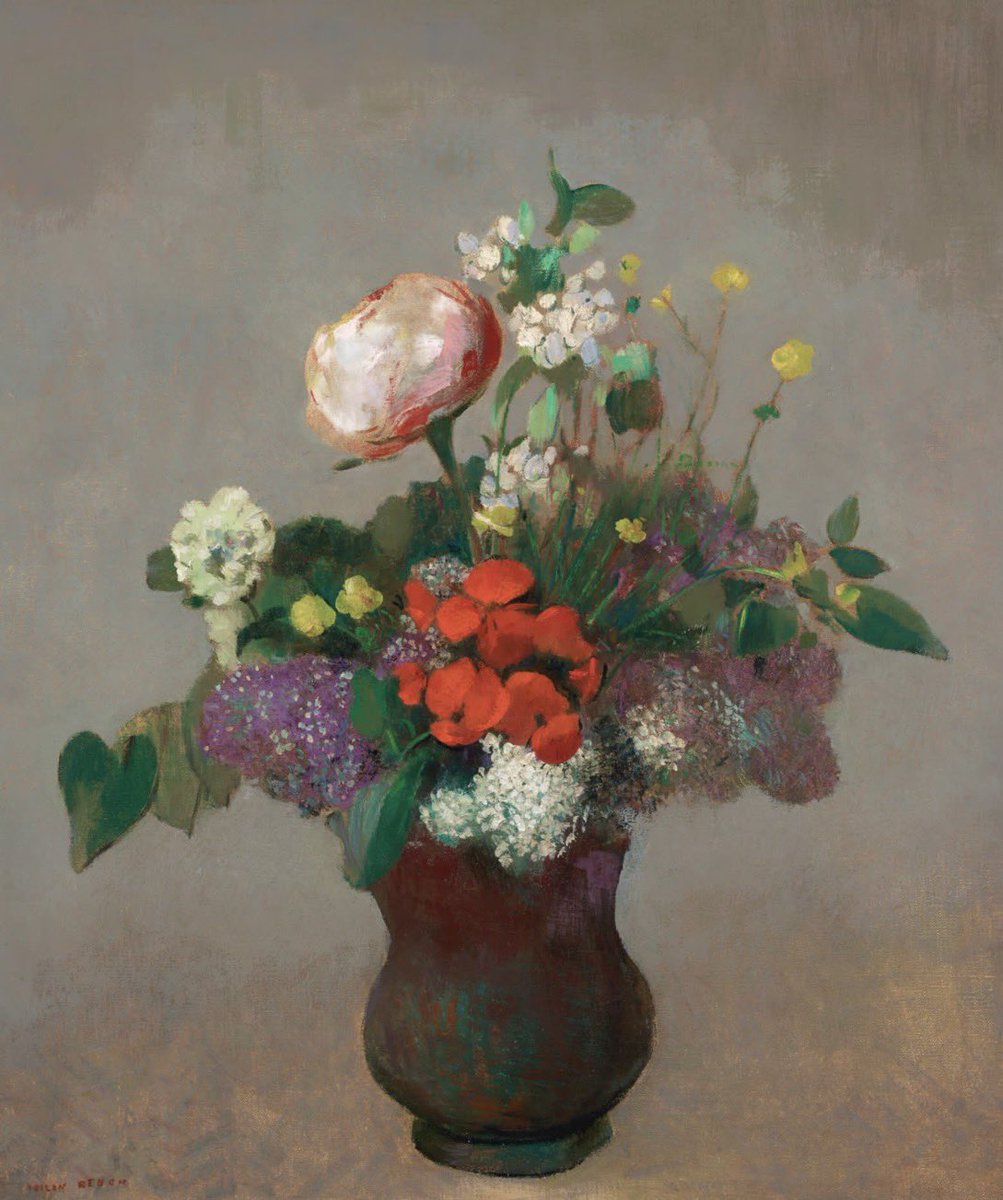Peony, geranium and lilac ~ Odilon Redon