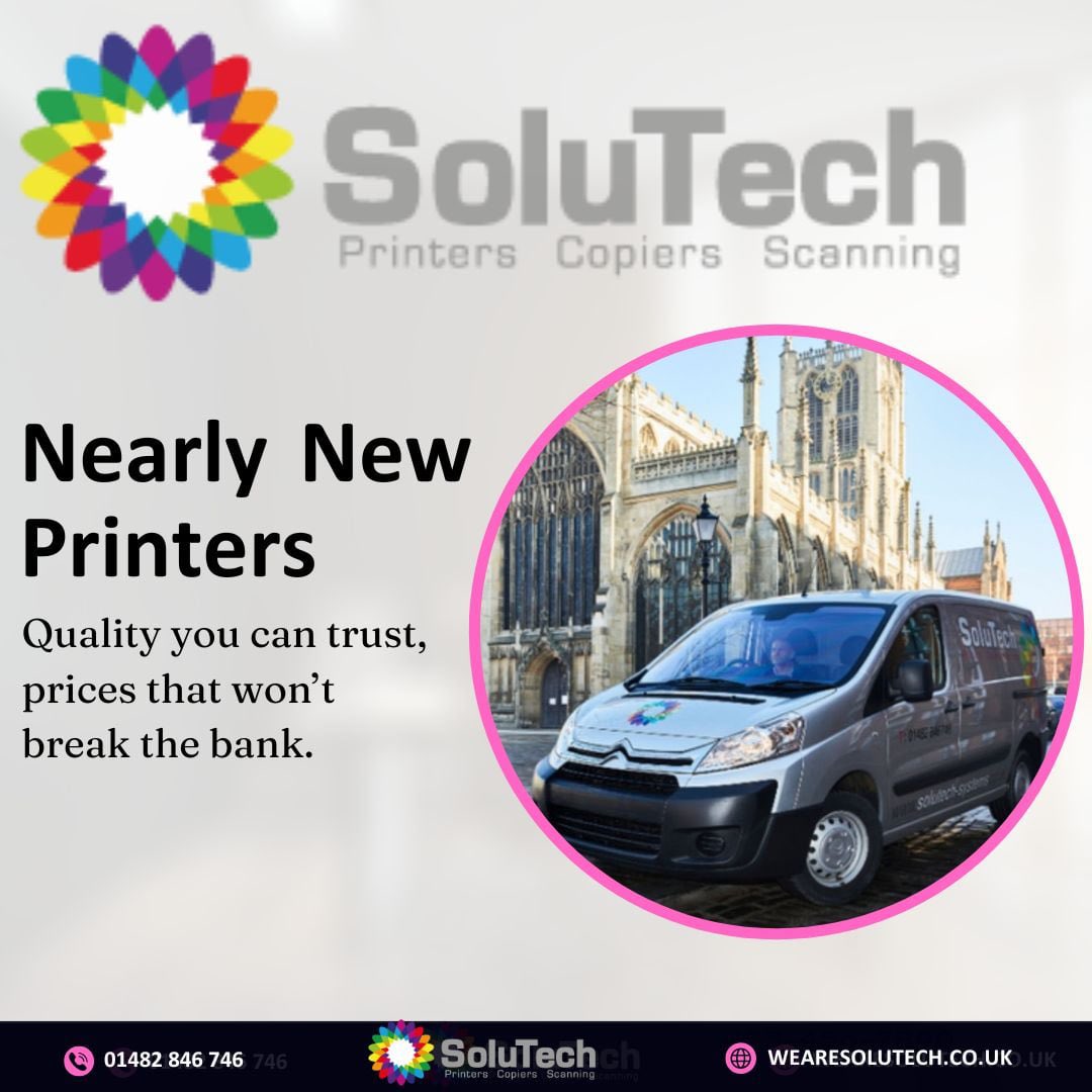 𝗜𝗻 𝗻𝗲𝗲𝗱 𝗼𝗳 𝗮 𝗯𝘂𝗱𝗴𝗲𝘁-𝗳𝗿𝗶𝗲𝗻𝗱𝗹𝘆 𝗼𝗳𝗳𝗶𝗰𝗲 𝗽𝗿𝗶𝗻𝘁𝗲𝗿 𝘂𝗽𝗴𝗿𝗮𝗱𝗲? 🖨️
Discover our nearly-new printers - quality you can trust, prices that won’t break the bank. 
Delivery nationwide!
📲 01482 846746.
#printers | #photocopiers | #scanner | #Solutech