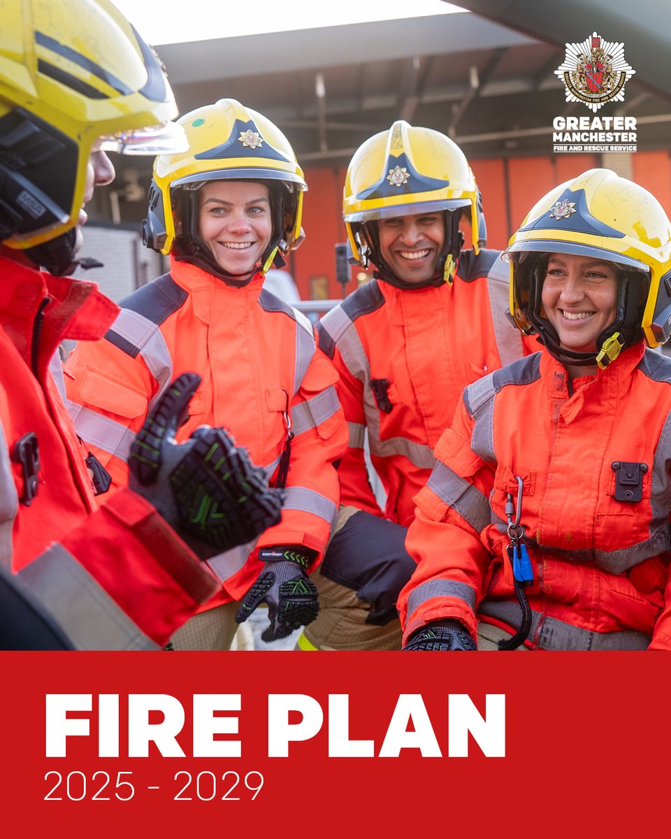 Greater Manchester Fire & Rescue Service (@manchesterfire) on Twitter photo 🎉 We are proud to announce that our new Fire Plan 2025–2029 has officially been approved by <a href="/greatermcr/">Greater Manchester Combined Authority</a>!
As our Service’s new four-year strategy, the Fire Plan sets us on an ambitious and exciting future for the service. 🎉 We are proud to announce that our new Fire Plan 2025–2029 has officially been approved by <a href="/greatermcr/">Greater Manchester Combined Authority</a>!
As our Service’s new four-year strategy, the Fire Plan sets us on an ambitious and exciting future for the service.