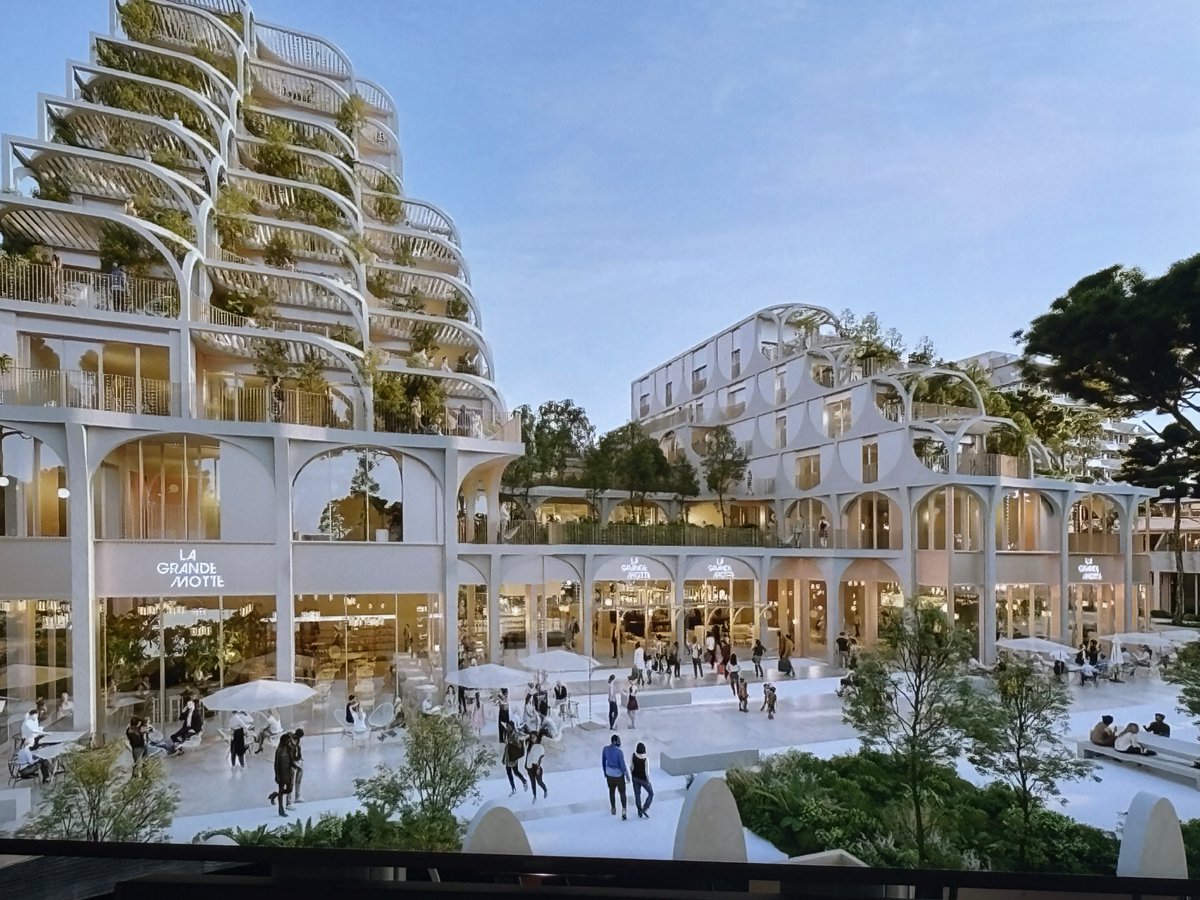 🌴🌇#Herault : La Ville de #LaGrandeMotte <a href="/S_Rossignol/">Stephan Rossignol</a>  avec <a href="/Sogeprom/">SOGEPROM</a> a présenté l'opération architecturale Coeur de ville, ancré dans l’héritage visionnaire de Jean Balladur avec 52 #logements. Tout en respectant les principes fondateurs de la ville, ce projet incarne un