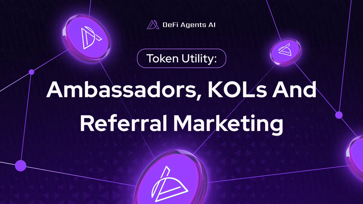 🎯 $DEFAI Token Utility: Fueling Growth Through Community
Ambassadors, KOLs &amp; Referrals now power DeFi Agents AI! 💥
💰 Earn $DEFAI by:
✅ Spreading the word
✅ Leading the community
✅ Referring new users

🚀 Grow the brand. Reward early believers.
Let the ecosystem scale