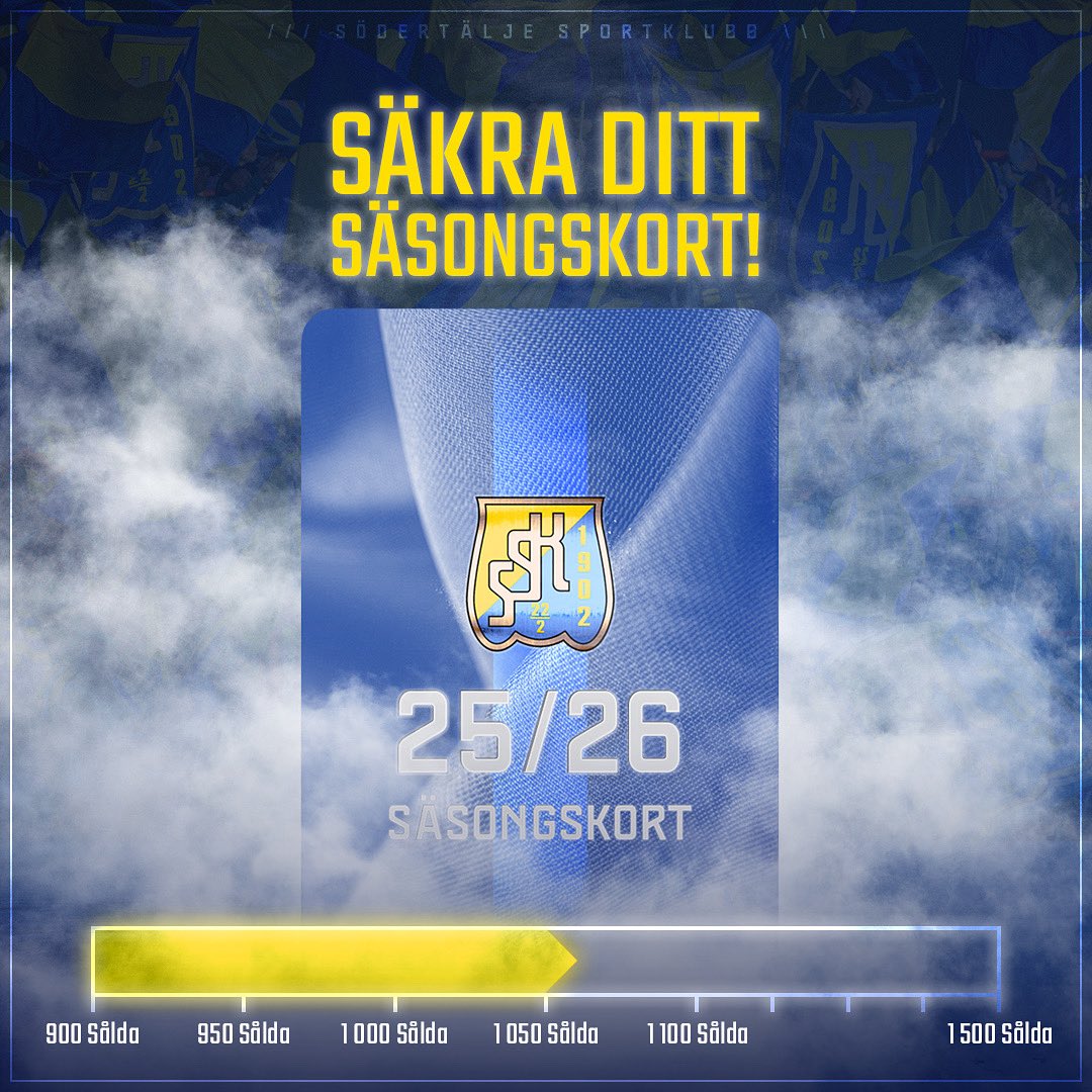 1️⃣0️⃣5️⃣0️⃣ sålda säsongskort! 

Boka innan 1 juni för bästa pris och halsduk. Därefter släpper vi även upp alla reserverade platser till försäljning. 

🎫 sskbiljett.se

#TwittSSK