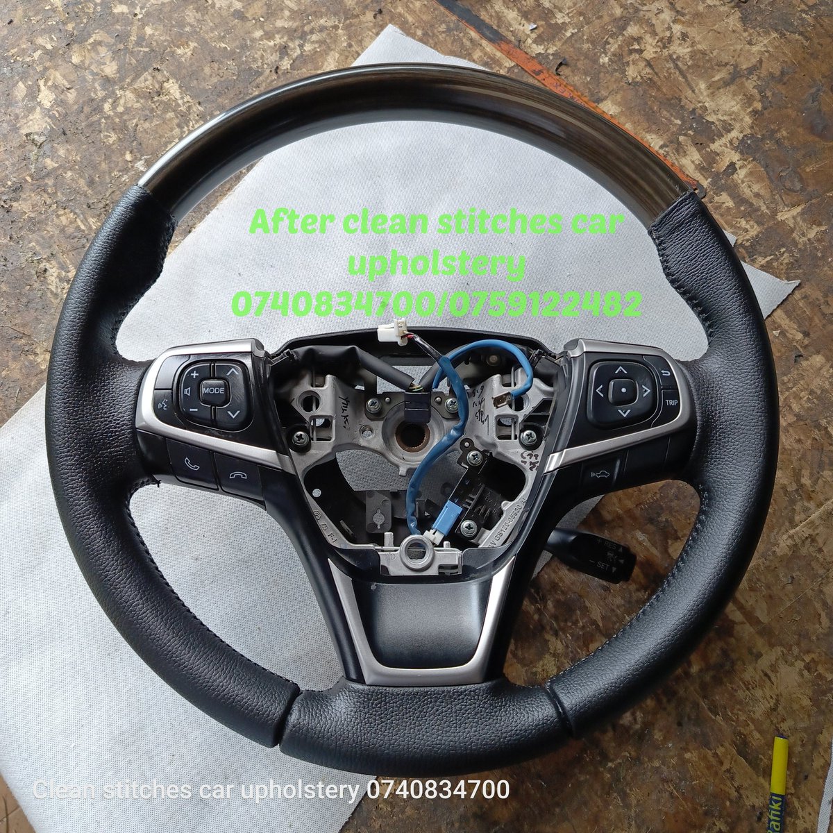 CleanUpholsters's tweet image. Madaraka Day vibes 🇰🇪
Toyota Harrier steering wheel transformed with Grade 3 leather – clean, touchy finish!

Check the before &amp;amp; after. Enjoy your holiday, fam! ✨

#MadarakaDay #CleanStitches #ToyotaHarrier #SteeringWheelUpgrade