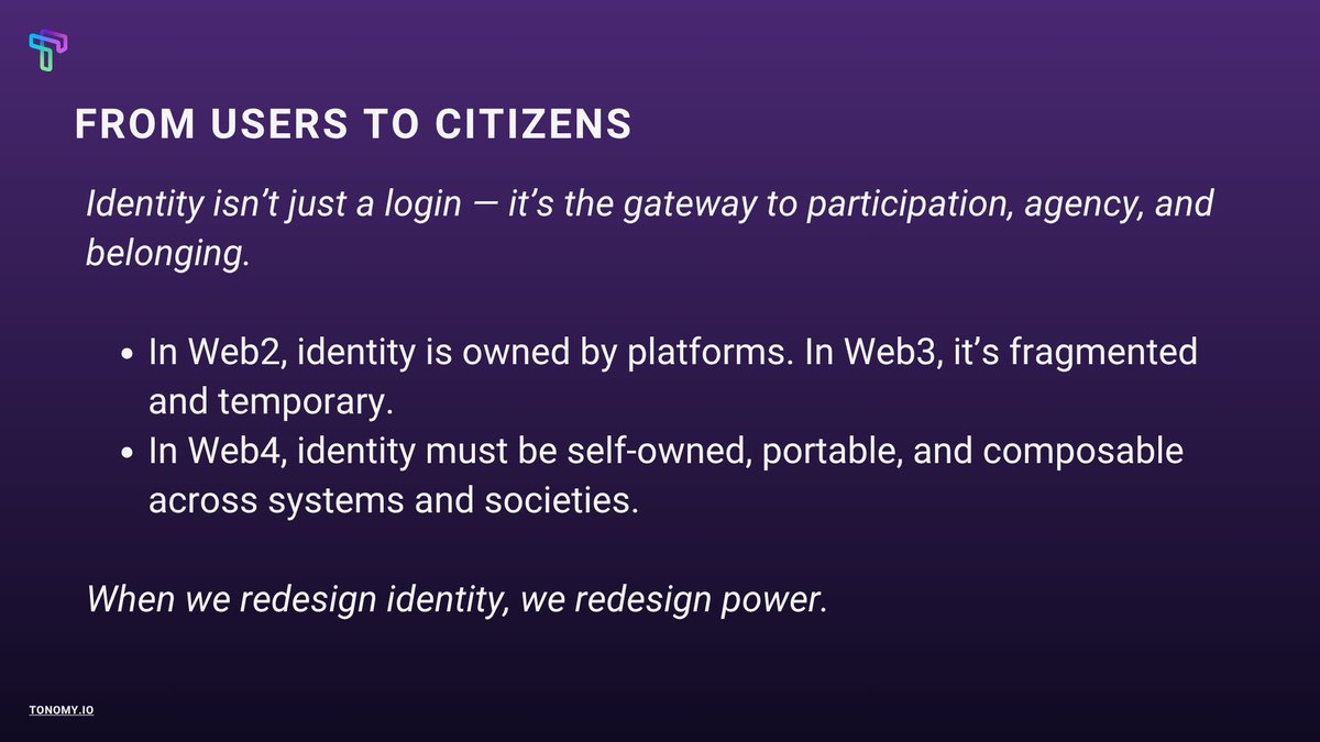 Decentralised Identity in 2025: A Practical Guide
(slides from Dutch Blockchain Week)

A few slides are attached.

I'll host an X Space soon to run the full presentation; please follow for updates.