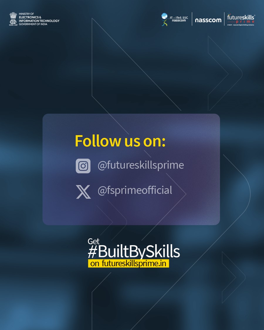 nasscom FutureSkills (@nasscomfs) on Twitter photo You’ve been with us on this journey, and now it continues on FutureSkills Prime. Follow us for updates on skilling, tech trends, and how India’s digital landscape is growing — and get #BuiltBySkills
✅ X → <a href="/fsprimeofficial/">FutureSkills Prime</a>
✅ Instagram → @futureskillsprime You’ve been with us on this journey, and now it continues on FutureSkills Prime. Follow us for updates on skilling, tech trends, and how India’s digital landscape is growing — and get #BuiltBySkills
✅ X → <a href="/fsprimeofficial/">FutureSkills Prime</a>
✅ Instagram → @futureskillsprime