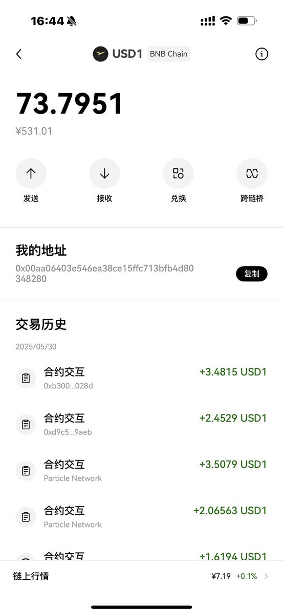 浩瀚星辰.BTC (@crypto_pz) on Twitter photo 昨天买入今天最高4倍,被<a href="/gmgnai/">GMGN.Ai (🌞,🌕) 100x MEME Hunter</a> 一闹砸下来不少、GAGM显示状态目前恢复正常,买 $Burnusd1 #Burnusd1 用 #Debot 一键买卖很丝滑,功能齐全很好用、走我链接新注册会员交易满100u随机抽10u✖️5人。🚀🚀🚀
#USD1 分红很给力,73U了。
debot.ai/?inviteCode=22… 昨天买入今天最高4倍,被<a href="/gmgnai/">GMGN.Ai (🌞,🌕) 100x MEME Hunter</a> 一闹砸下来不少、GAGM显示状态目前恢复正常,买 $Burnusd1 #Burnusd1 用 #Debot 一键买卖很丝滑,功能齐全很好用、走我链接新注册会员交易满100u随机抽10u✖️5人。🚀🚀🚀
#USD1 分红很给力,73U了。
debot.ai/?inviteCode=22…