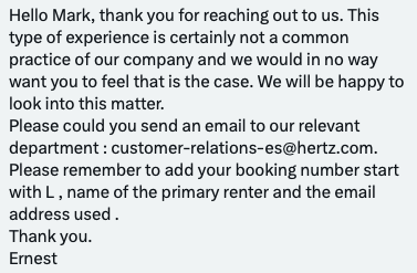 Re our previous posts about <a href="/thriftycars/">Thrifty Car Rental</a> forcing its max insurance on us - we had the reply below, but then, later, an email saying our T&amp;Cs are clear - no refund.
It's own rules mean if you don't own a credit card DO NOT book with thrifty - it will cost you a fortune. #scam