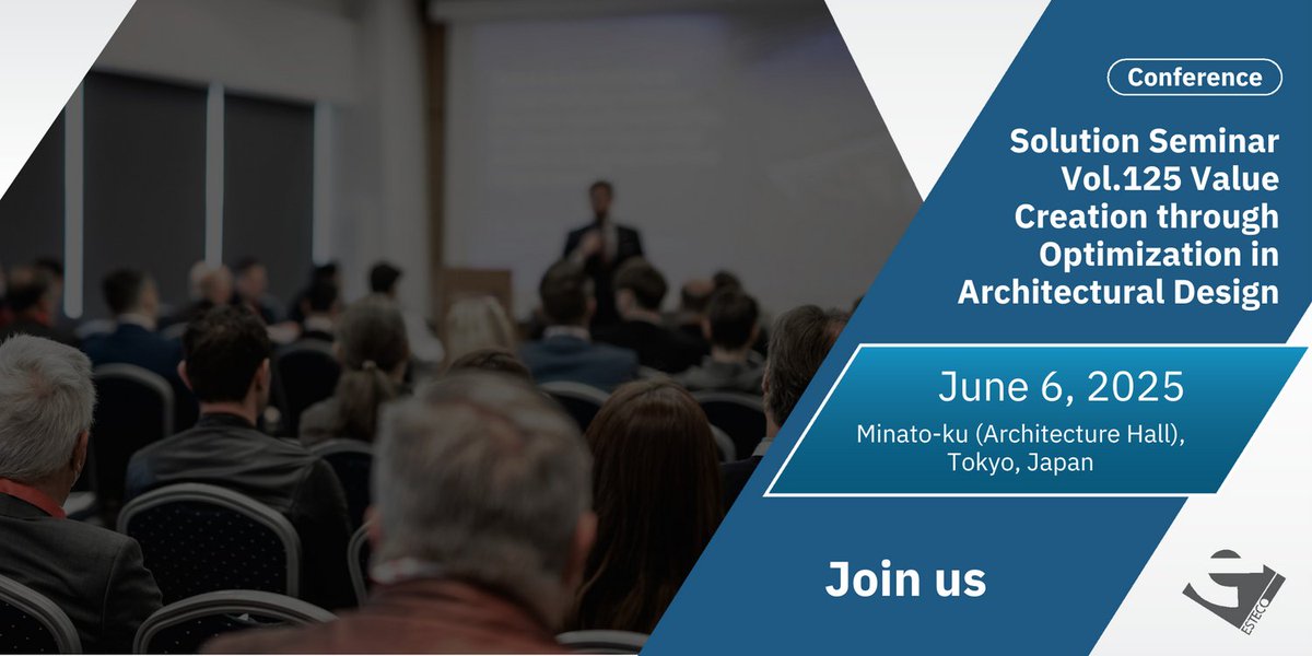 Next week, don't miss Solution Seminar Vol.125 Value Creation through Optimization in Architectural Design. Immerse in the world of simulation technology and listen to our seminar on modeFRONTIER case studies presented by users. Learn more👉engineering.esteco.com/events/idaj-nu…