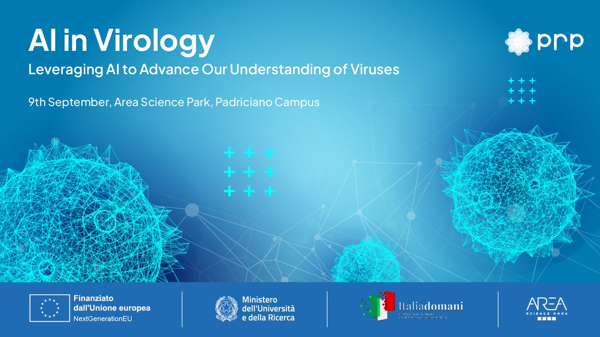 AreaSciencePark's tweet image. Are you intrested in Protein Language Models and Virology Research ?👉Don&apos;t miss our next International Workshop!

📍Sep, 9 - Area Science Park 
AI in Virology: Leveraging AI to Advance Our Understanding of Viruses

Share and sign up for the event: bit.ly/AIVirologyEn