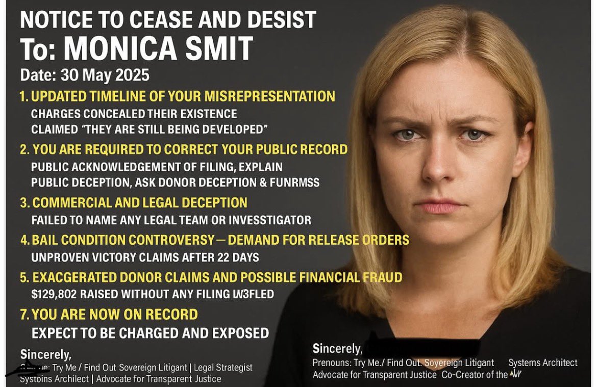 Things have taken a turn for our favourite Saint ….

She has till the end of the day or she’s gonna be “charged &amp; exposed” and will face a private prosecution…..

👀 🍿