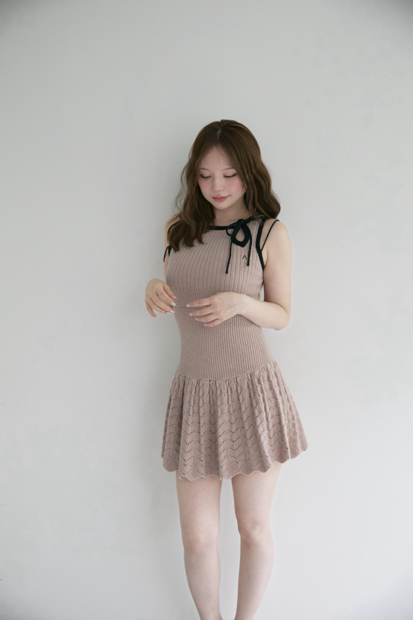andmary ♡ Heart crochet mini dress
