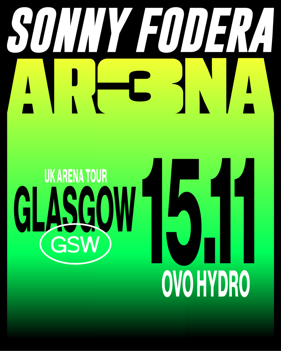 ON SALE 🎟️

The opening night of Sonny Fodera's massive UK Tour at the OVO Hydro on 15 November is now on sale! This is going to be one hell of a party 🔥 

Click here for your tickets ➡️ bit.ly/3F1qXB9