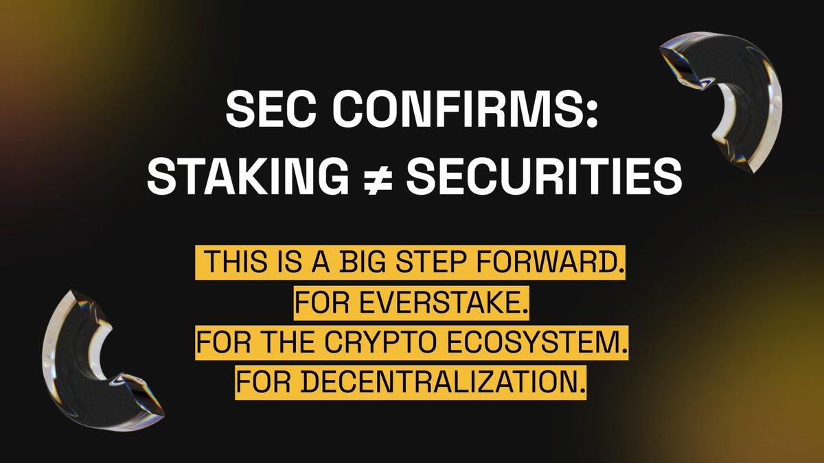 Everstake (@everstake_pool) on Twitter photo 1/8 🚨 Major win for staking & decentralization.
<a href="/SECGov/">U.S. Securities and Exchange Commission</a> has issued a long-awaited statement: non-custodial, self-custodial and custodial staking services are NOT securities offerings. This is a huge step forward for crypto infrastructure. Let’s break it down 🧵 1/8 🚨 Major win for staking & decentralization.
<a href="/SECGov/">U.S. Securities and Exchange Commission</a> has issued a long-awaited statement: non-custodial, self-custodial and custodial staking services are NOT securities offerings. This is a huge step forward for crypto infrastructure. Let’s break it down 🧵
