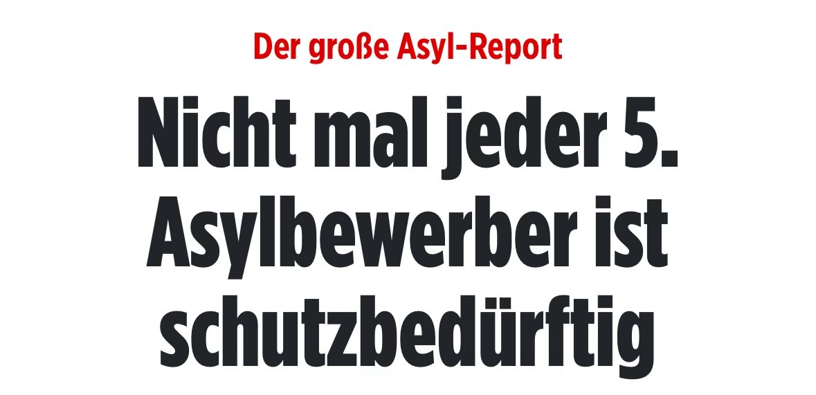 Ich gehe einen Schritt weiter:

Nicht mal 5% sind wirklich „schutzbedürftig“.