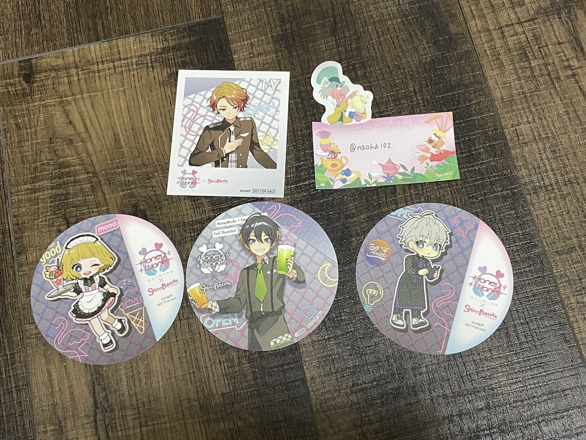 naoka102's tweet photo. 【交換】HoneyWorks  ハニーワークス ハニワ SWEETS PARADISE スイーツパラダイス スイパラ LIP×LIP mona FT4

求:コースター　愛蔵（等身）

譲:コースター　YUI（等身）　RIO（SD）　mona（SD）
フォト風カード　IV（等身）

郵送希望

一部異種交換になりますが、お気軽にお声掛けください。 https://t.co/w7V8SDTSWI