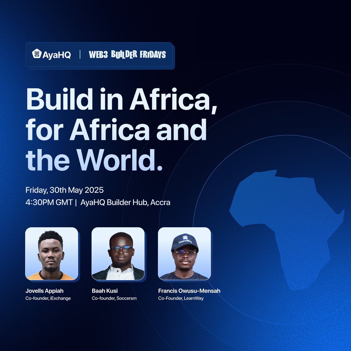 Kwame Stalwart ◻️💰 (@wikicatstalwart) on Twitter photo “Build in Africa, for Africa and the World” is today.
Join us at the <a href="/ayahq_/">AyaHQ (Techstars '23)</a> x <a href="/LiskHQ/">Lisk</a> Builder Hub as we delve into the expertise & experience from the founders of <a href="/soccersm_ai/">Soccersm</a> <a href="/iExchangeP2P/">iExchange</a> and <a href="/LearnwayApp/">LearnWay | Learn, Engage & Earn</a>.
lu.ma/6wah32qu
I’ll be doing live streaming here as well. “Build in Africa, for Africa and the World” is today.
Join us at the <a href="/ayahq_/">AyaHQ (Techstars '23)</a> x <a href="/LiskHQ/">Lisk</a> Builder Hub as we delve into the expertise & experience from the founders of <a href="/soccersm_ai/">Soccersm</a> <a href="/iExchangeP2P/">iExchange</a> and <a href="/LearnwayApp/">LearnWay | Learn, Engage & Earn</a>.
lu.ma/6wah32qu
I’ll be doing live streaming here as well.