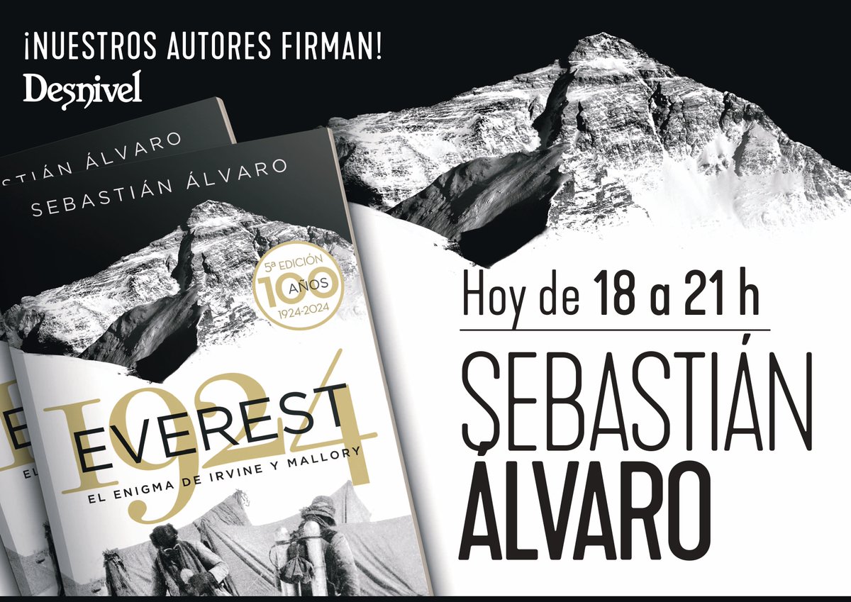 Editorial Desnivel (@editodesnivel) on Twitter photo Los autores de DESNIVEL firman en la @FLMadrid25 casetas nº 178-179. SEBASTIÁN ÁLVARO hoy, 1 de junio, de 18 a 21 h.
<a href="/libdesnivel/">Librería Desnivel</a> <a href="/sebas_alvaro/">Sebastian Alvaro</a> Los autores de DESNIVEL firman en la @FLMadrid25 casetas nº 178-179. SEBASTIÁN ÁLVARO hoy, 1 de junio, de 18 a 21 h.
<a href="/libdesnivel/">Librería Desnivel</a> <a href="/sebas_alvaro/">Sebastian Alvaro</a>