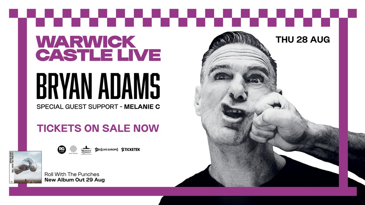 The wait is over… Tickets for <a href="/bryanadams/">Bryan Adams</a>: Roll With The Punches Tour at <a href="/WarwickCastle/">Warwick Castle</a> Live on 28th August '25 are ON SALE TODAY

Don’t miss your chance – grab your tickets now before they’re gone!
rg.live/events/bryan-a…

#BryanAdams #RollWithThePunchesTour #WarwickCastleLive