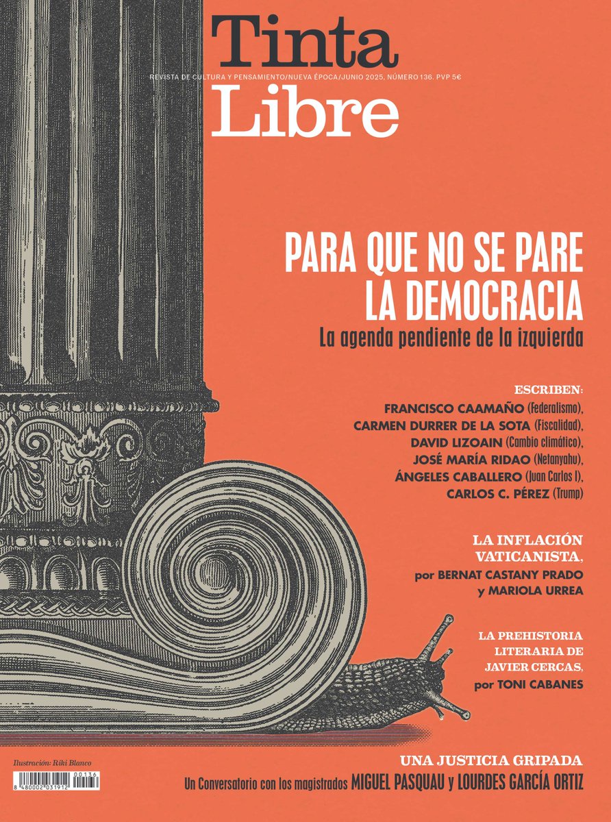 Para que no se pare la democracia, @_TintaLibre de junio chequea la agenda pendiente de la izquierda

🦠 El virus autoritario acecha por todas partes y debe reforzar de manera urgente su aparato inmunológico

📰 Ya a la venta en quioscos y librerías ow.ly/K4fW50W1oUT