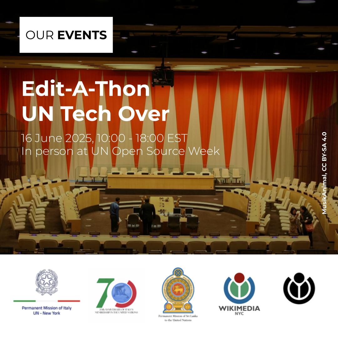 Calling all policymakers, engineers, &amp; open source builders for UN Tech Over during UN Open Source Week!

📍 UN HQ, NYC | 16 June
🔹 Edit-A-Thon – UN history w/ <a href="/Wikimedia/">Wikimedia Foundation</a>
🔗 Register now: forms.cloud.microsoft/pages/response…

#UNOpenSourceWeek #OpenSource <a href="/UN_OICT/">UN OICT</a>
